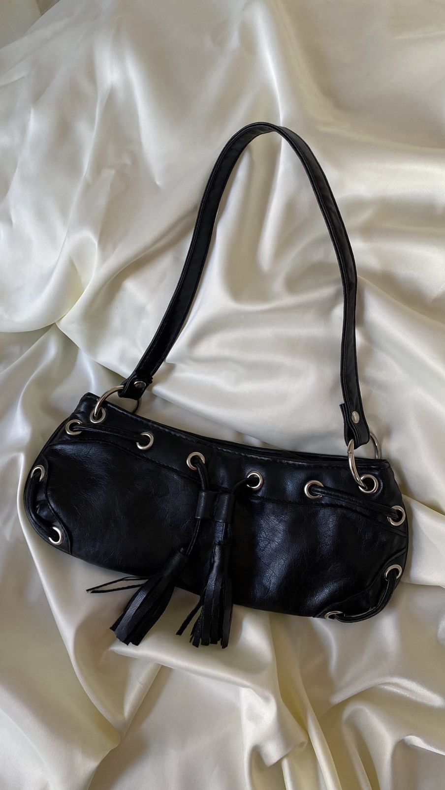 Vintage Vintage black mini leatherette shoulder bag Size ONE SIZE - 2 Thumbnail