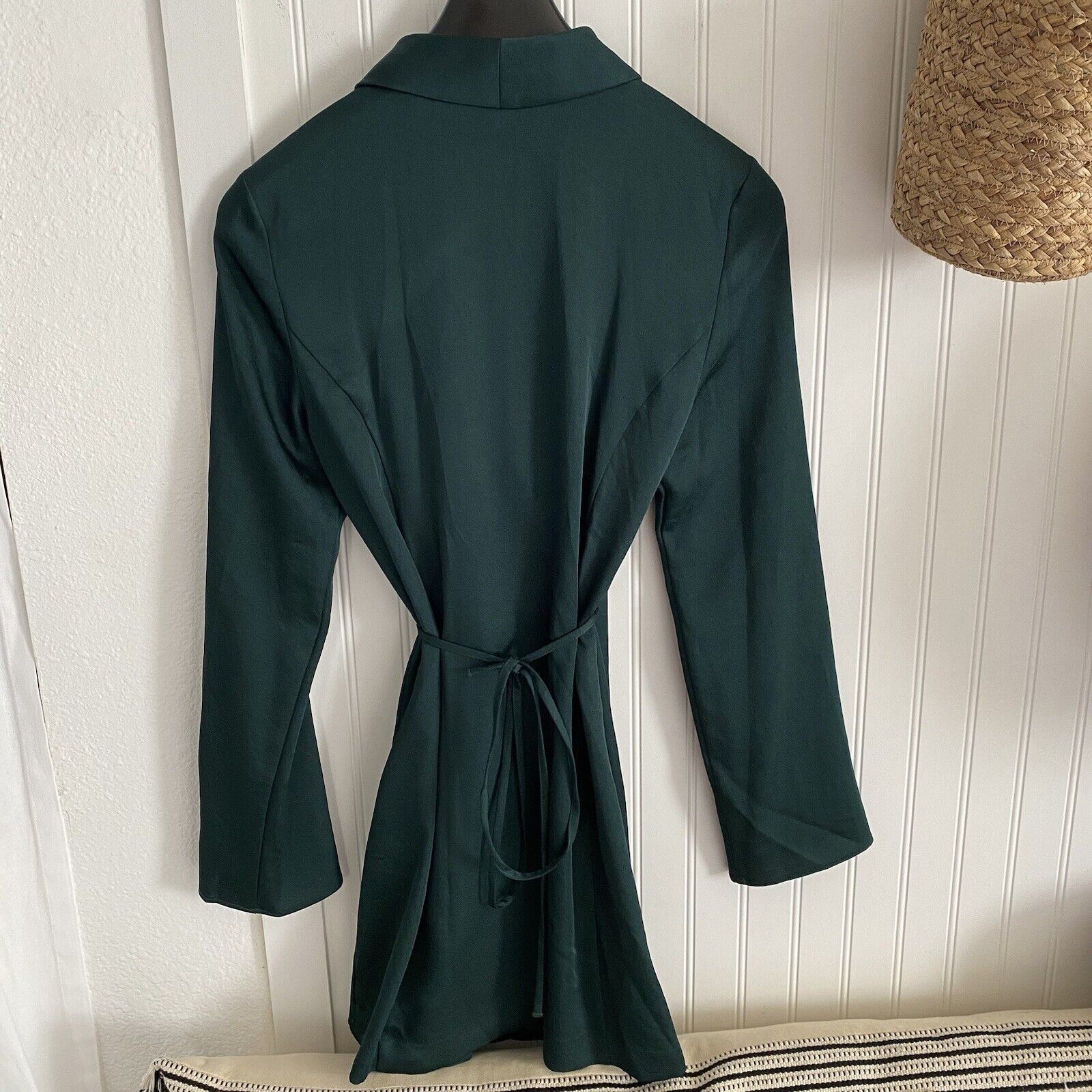 Mango Mango Women’s Green Wrapped Lapel Collar Long Sleeve Party Size S / US 4 / IT 40 - 7 Thumbnail