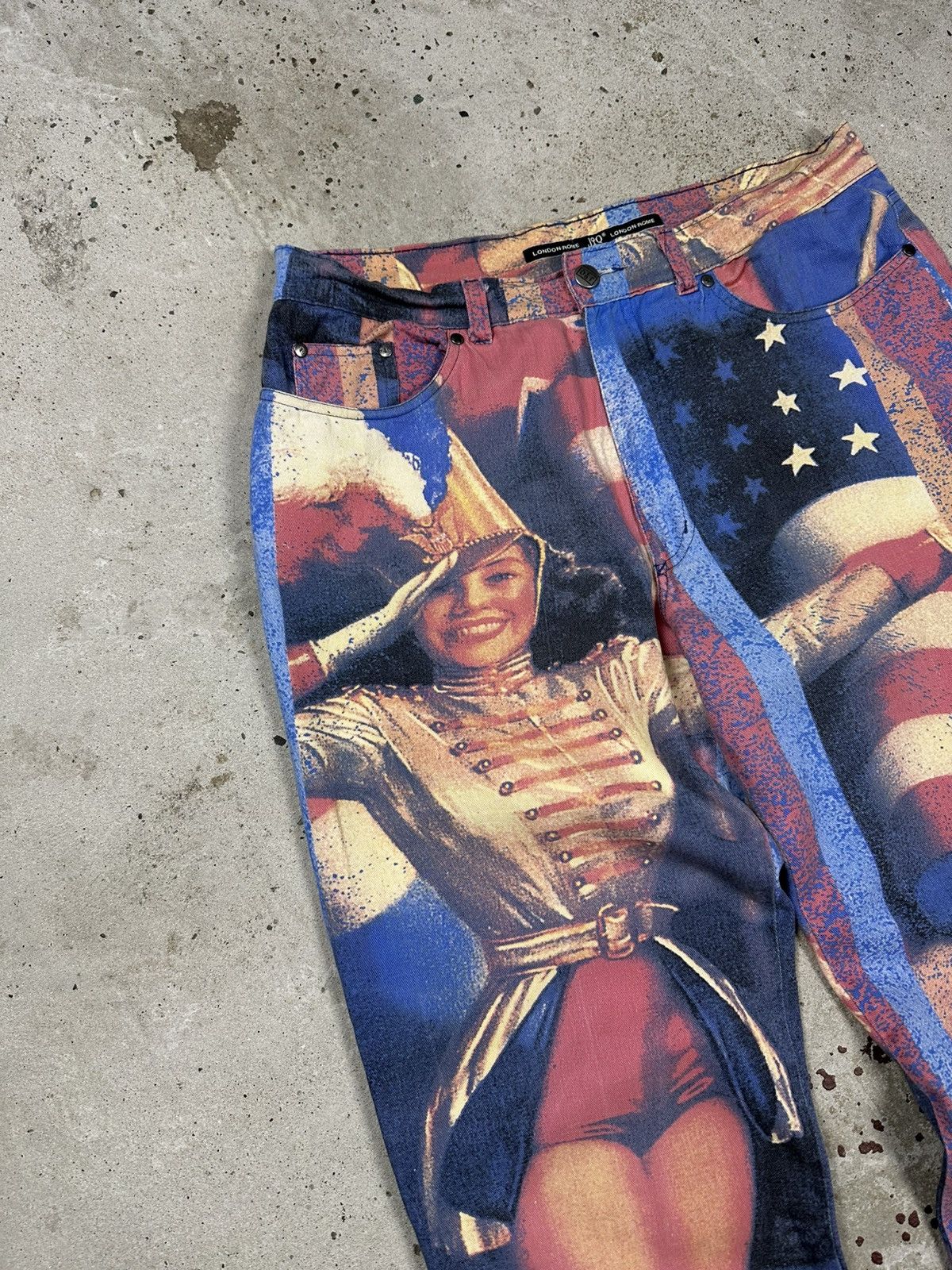 Japanese Brand × Vintage Vintage 90s American Flag Girl Print US Pants Rare Size US 30 / EU 46 - 6 Thumbnail