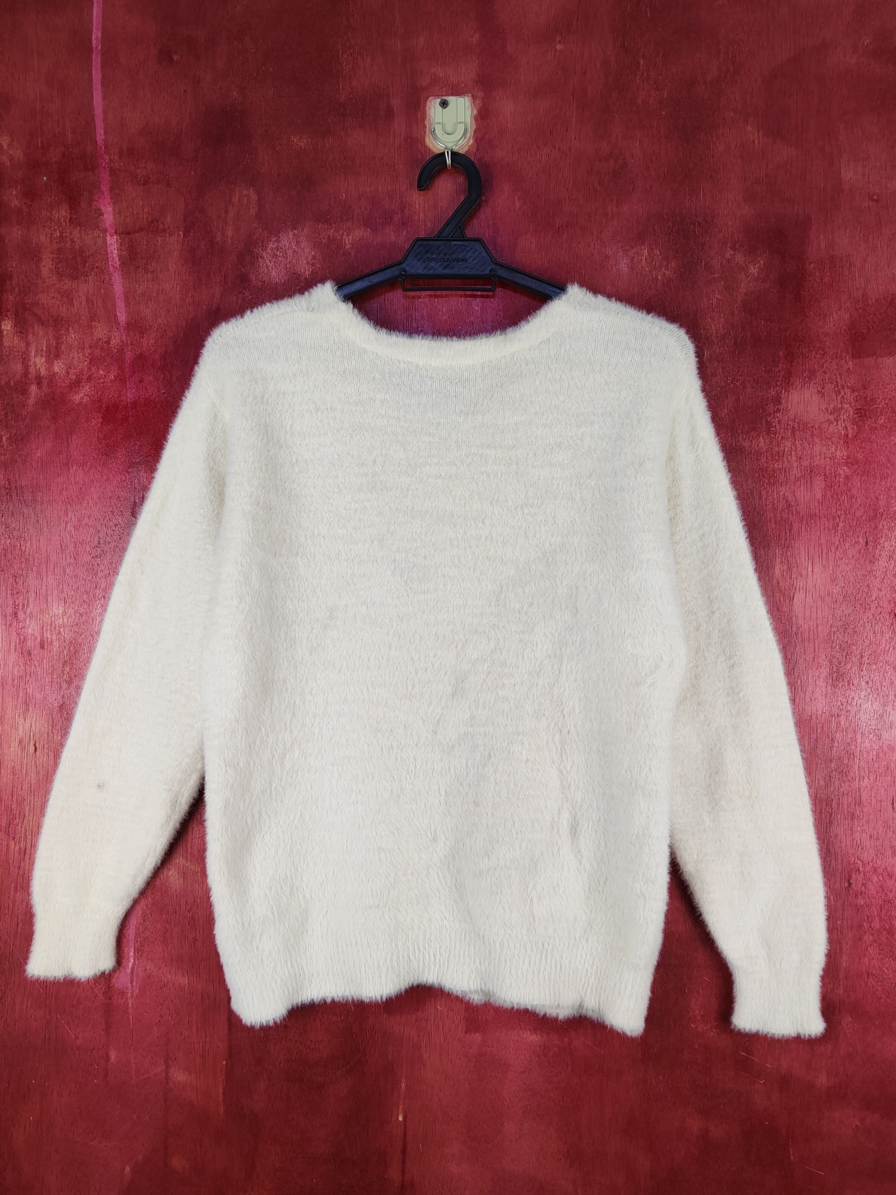 Homespun Knitwear × Japanese Brand × Vintage Dreskip Cream Shag Shaggy Fur Mohair Knitwear #S2277 Size M / US 6-8 / IT 42-44 - 7 Thumbnail