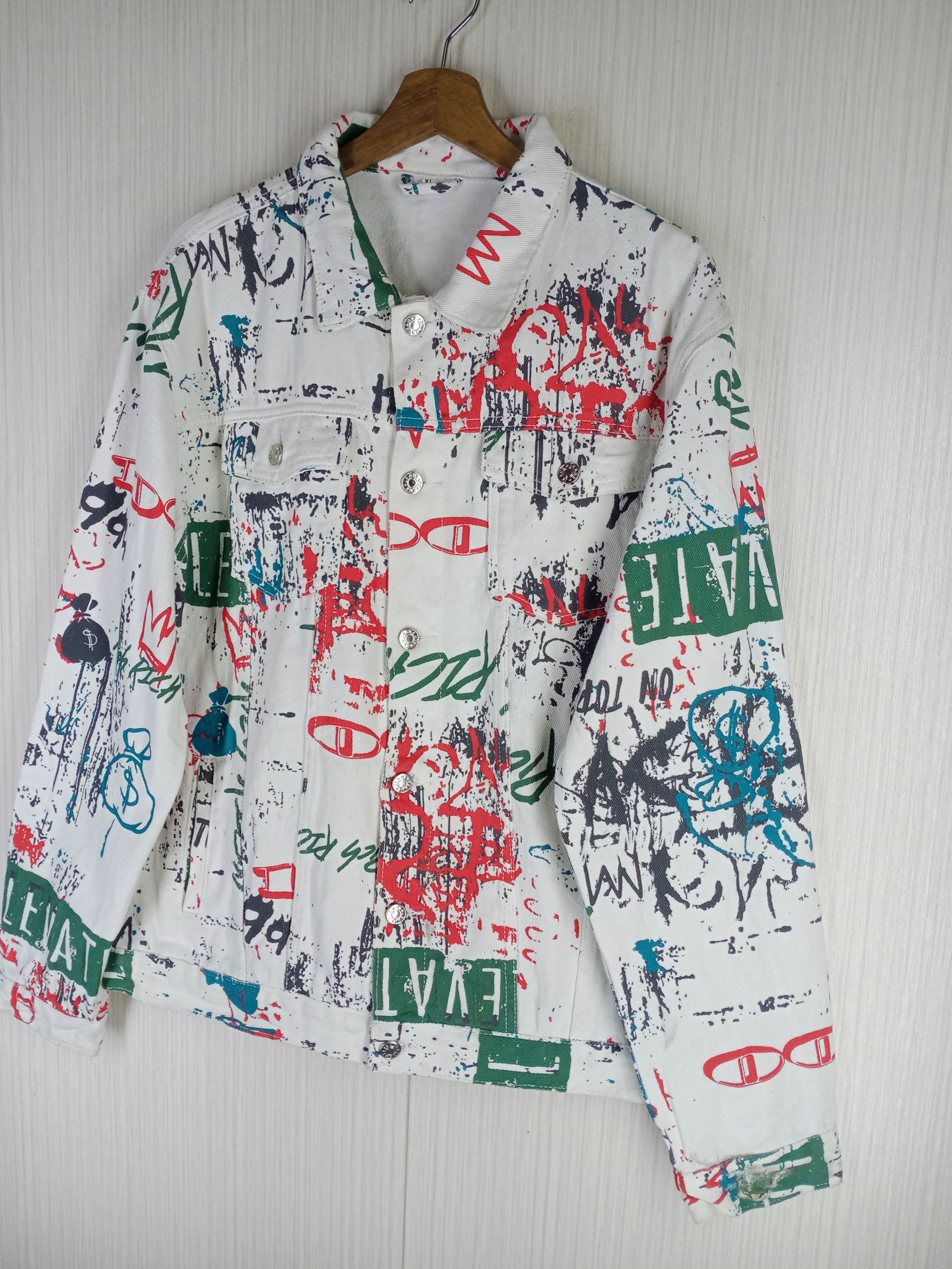 Shein Rare Shein Graffiti Denim Jacket Size US XL / EU 56 / 4 - 2 Thumbnail