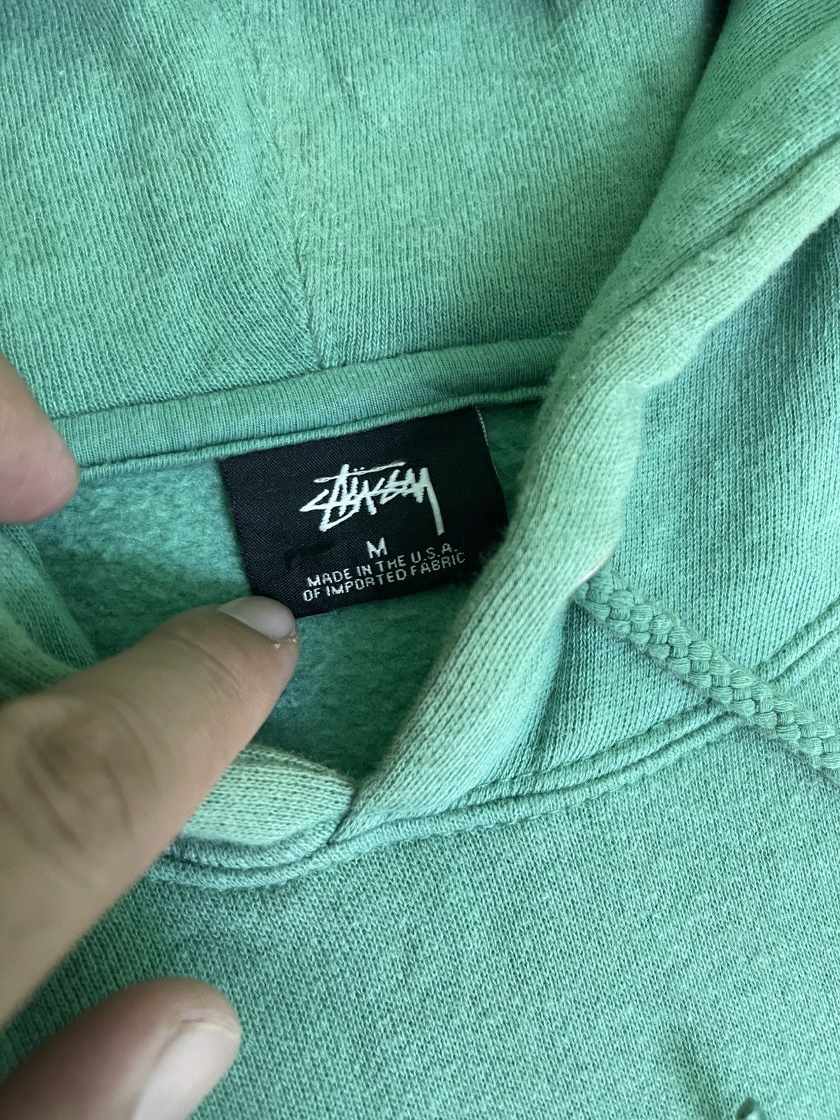 Stussy Vintage Stussy Big Stock Hoodie Pale Dark Green Size US M / EU 48-50 / 2 - 11 Thumbnail