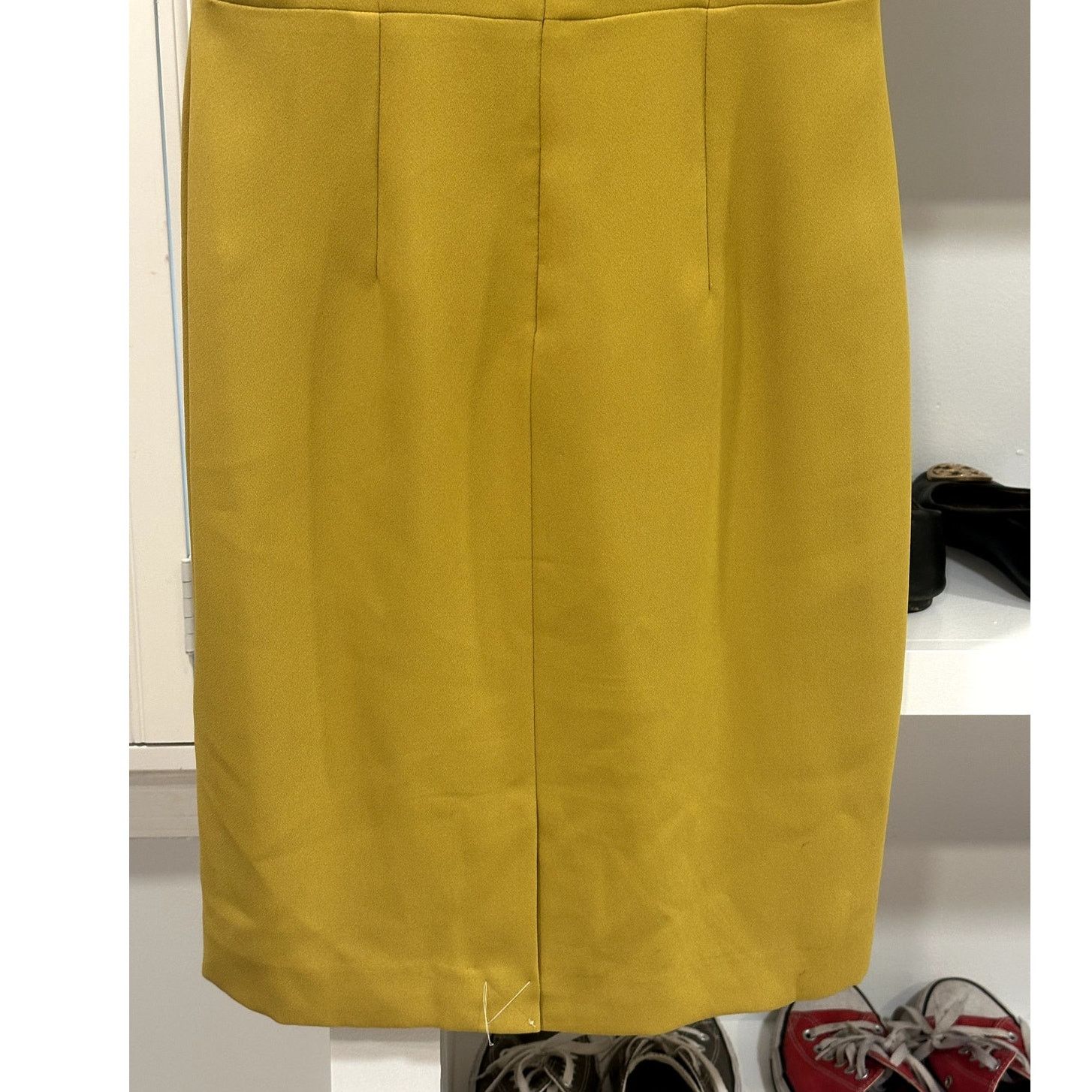 Ann Taylor Ann Taylor Women's Mustard Yellow Ruffle Sleeve Dress 00P Size XXS / US 00 / IT 34 - 8 Thumbnail