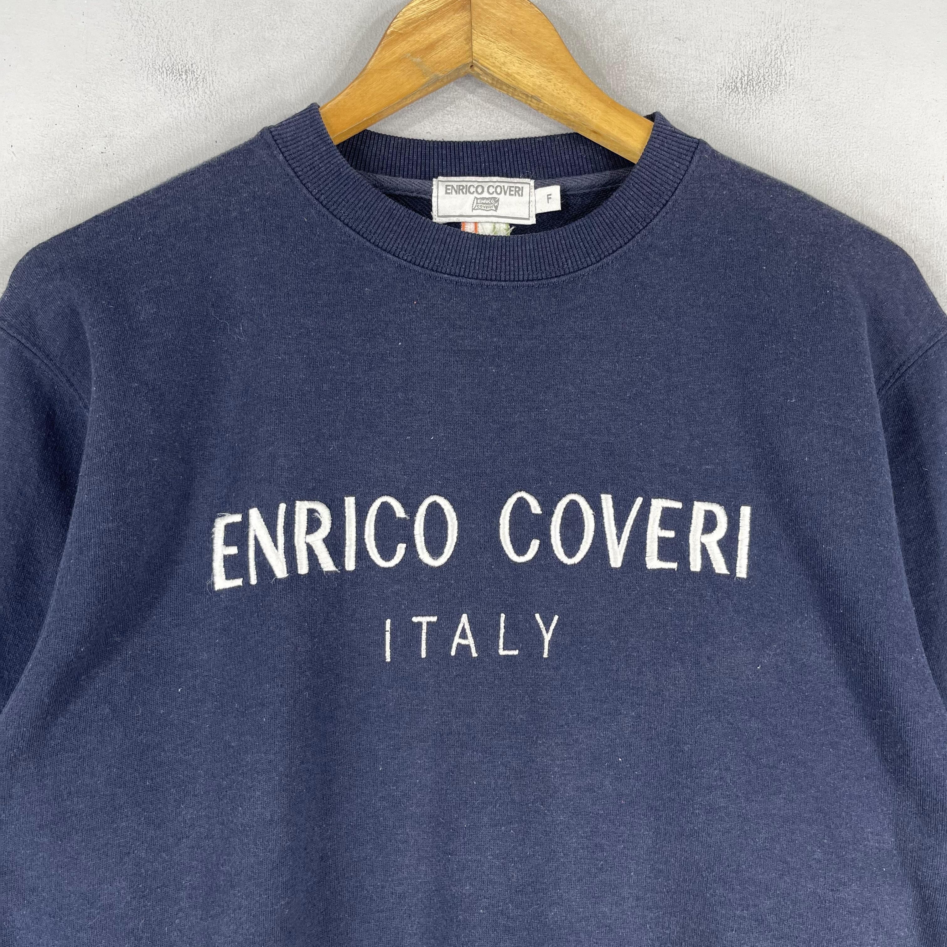 Designer × Enrico Coveri Vintage ENRICO COVERI Spellout Embroidery Sweatshirt Size US S / EU 44-46 / 1 - 2 Thumbnail