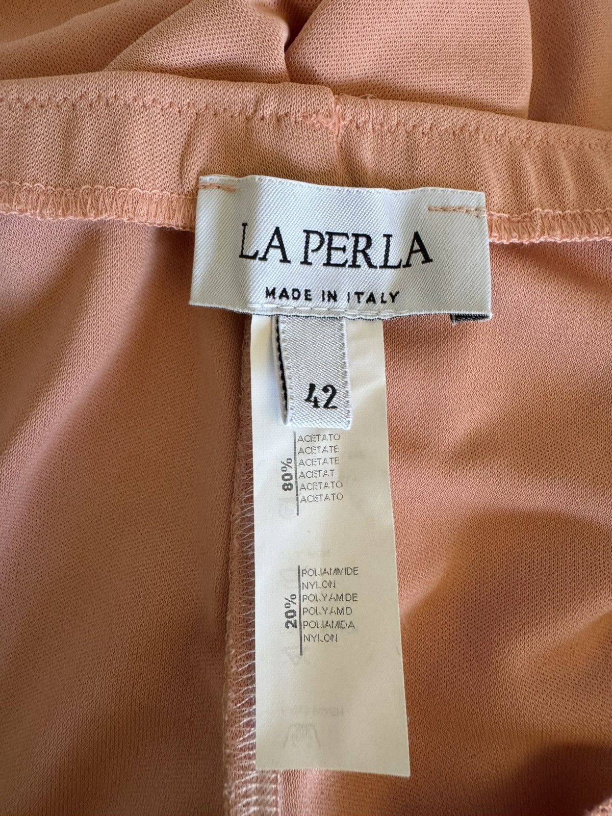 La Perla LA PERLA Peach Jersey Wide Leg Pants 6/42 NWOT Size 28" / US 6 / IT 42 - 3 Thumbnail