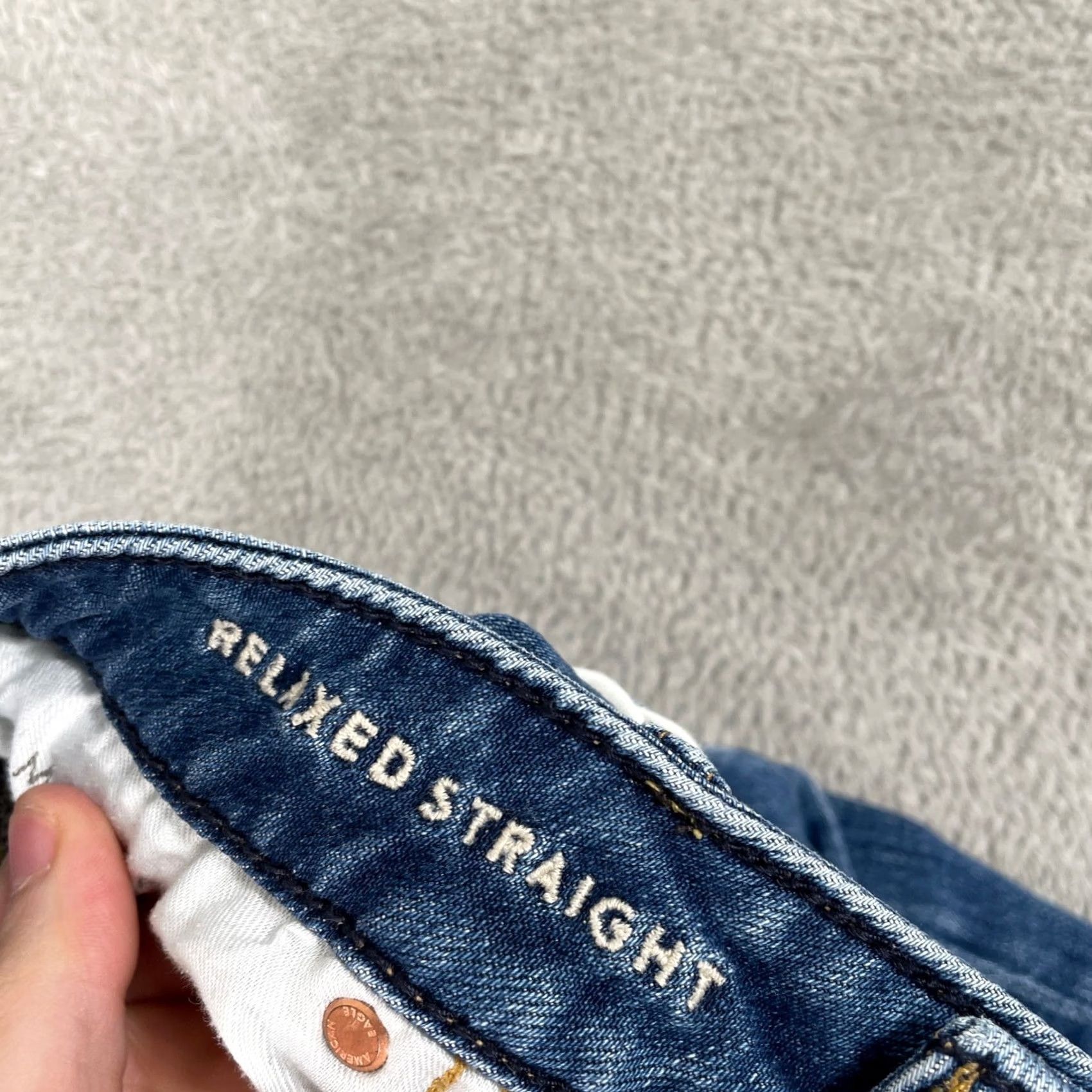 American Eagle Outfitters American Eagle Outfitters Jeans Mens 32x32 Blue Relaxed Straight Denim 5-Pocket Comfort Stretch Button Zip Size US 32 / EU 48 - 4 Thumbnail