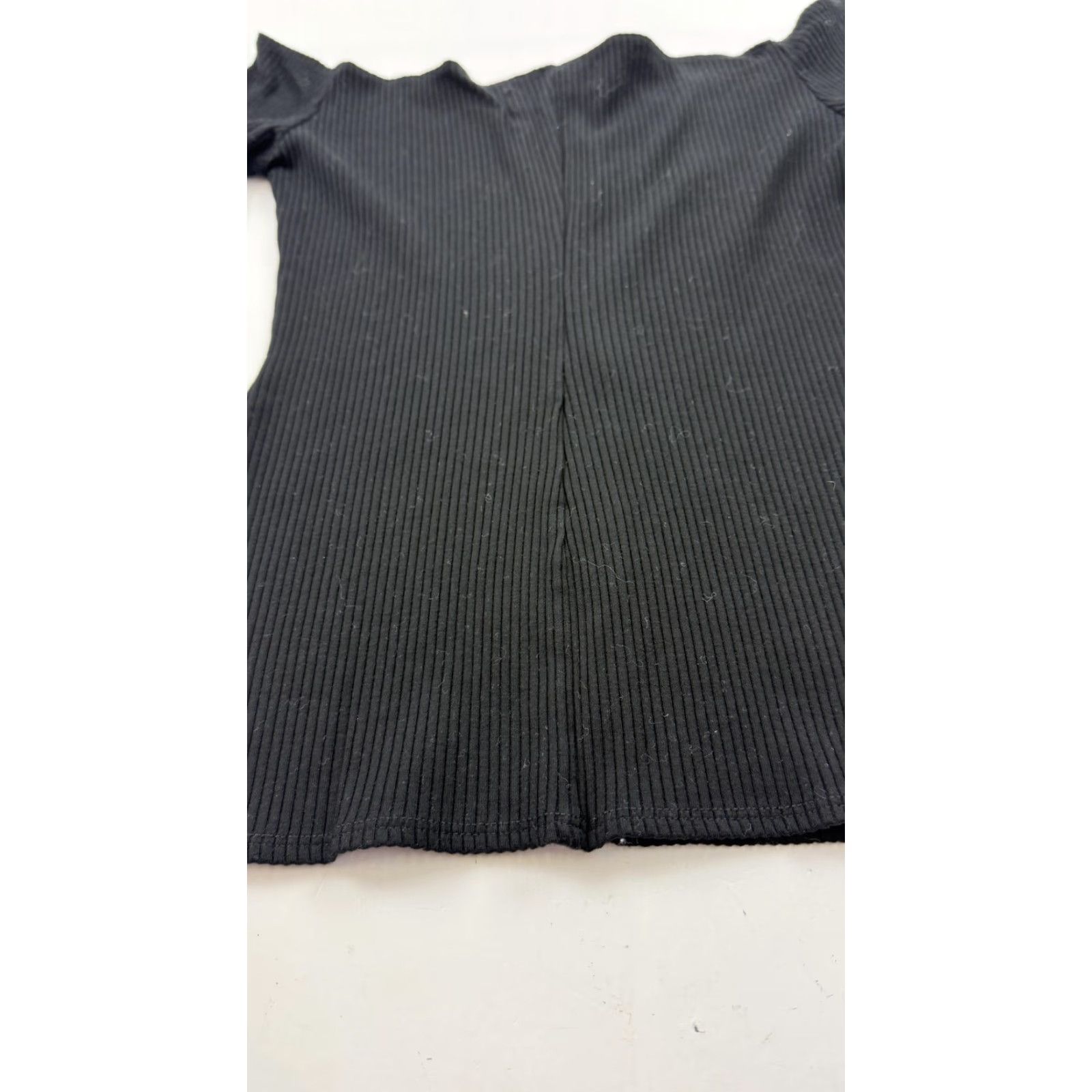 Reformation Reformation Off Shoulder Shirt Womens Small Black Ribbed Stretch Tencel Size S / US 4 / IT 40 - 5 Thumbnail