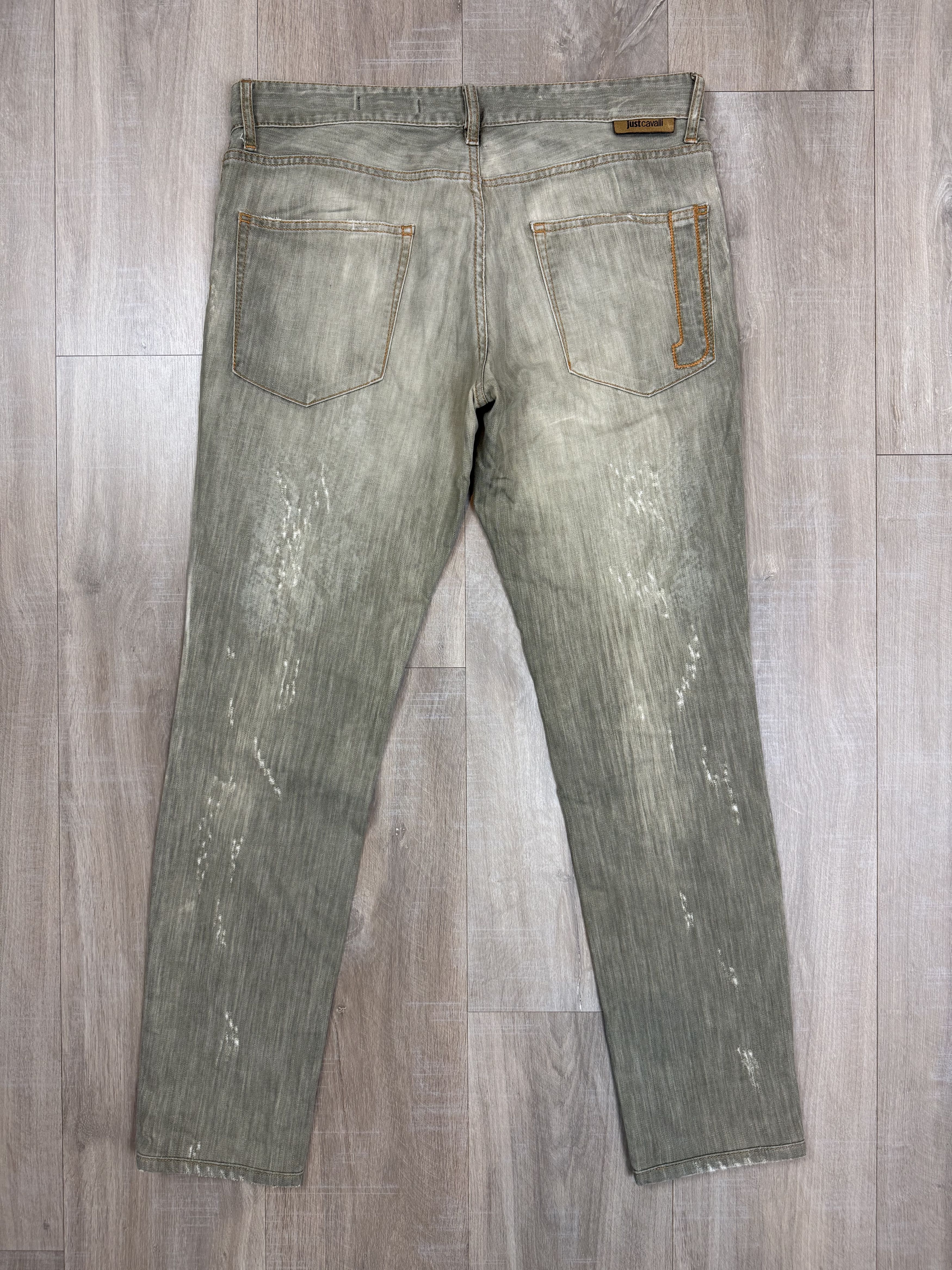 Just Cavalli Just Cavalli Men's Straight-Leg Denim Jeans Olive Size 34 Size US 34 / EU 50 - 3 Thumbnail