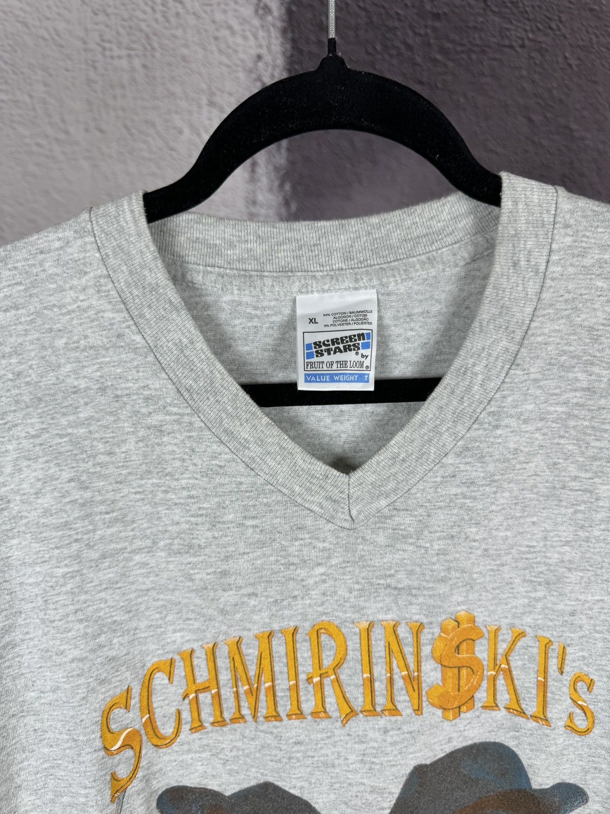 Vintage Vintage 90s Schmirinskis signed v-neck band tee shirt Size US XL / EU 56 / 4 - 5 Thumbnail