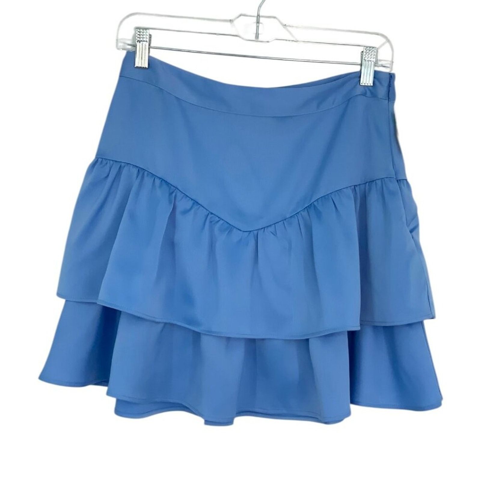 Asos ASOS Something New Kim Layered Mini Skirt Blue Medium NWOT Size 28" / US 6 / IT 42 - 2 Thumbnail