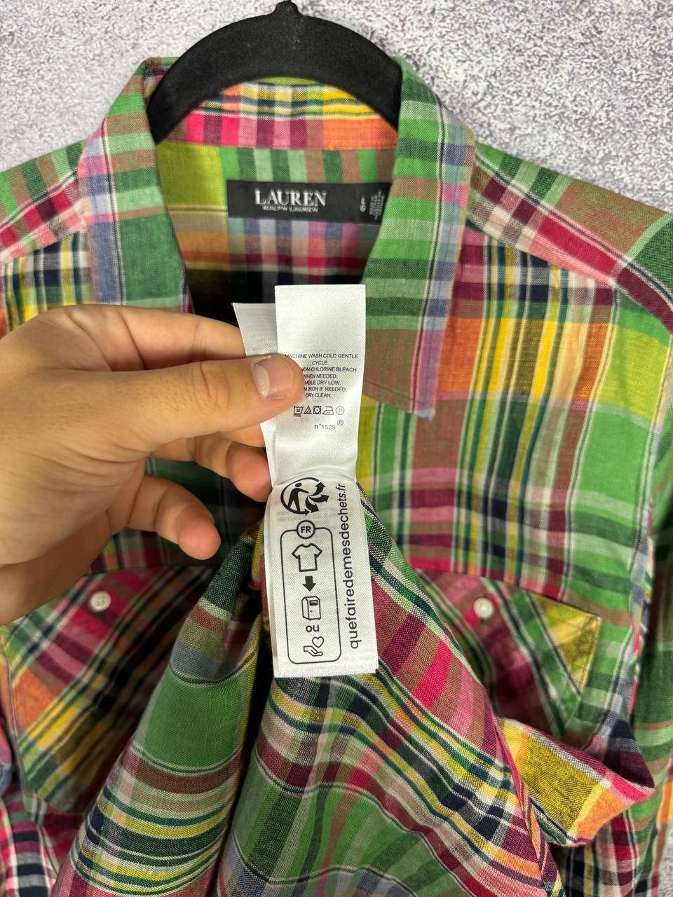 Polo Ralph Lauren Lauren Ralph Lauren 100% Linen Check Shirt Button Up Large Size US L / EU 52-54 / 3 - 12 Thumbnail
