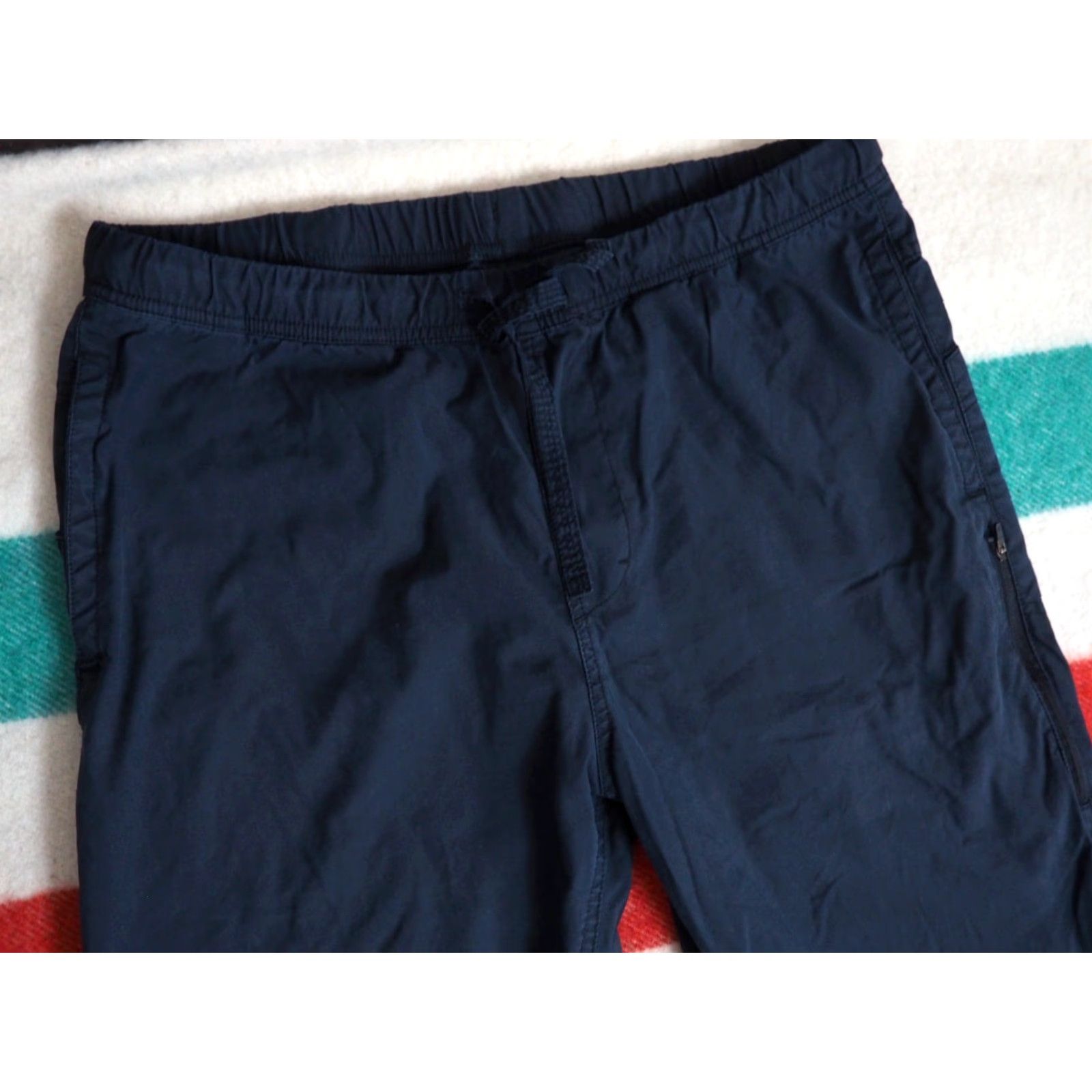 Prana Prana Pants Jogger Dark Gray Logo Zip Pocket 36x28 Drawstring Cotton Regular Men L Size US 33 - 3 Thumbnail