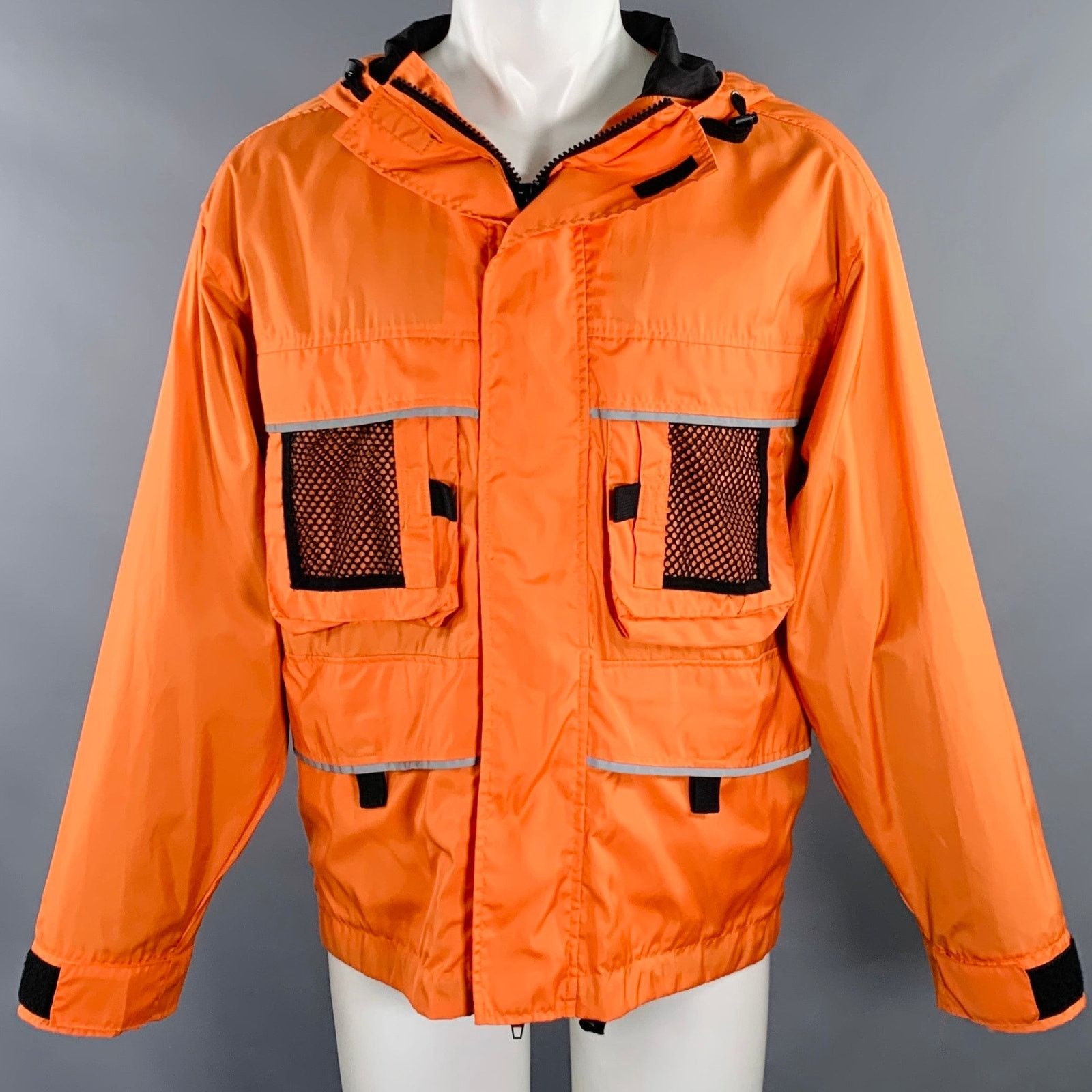 C2H4 No Chill Orange Black Mixed Fabrics Polyester Windbreaker Size US S / EU 44-46 / 1 - 1 Thumbnail
