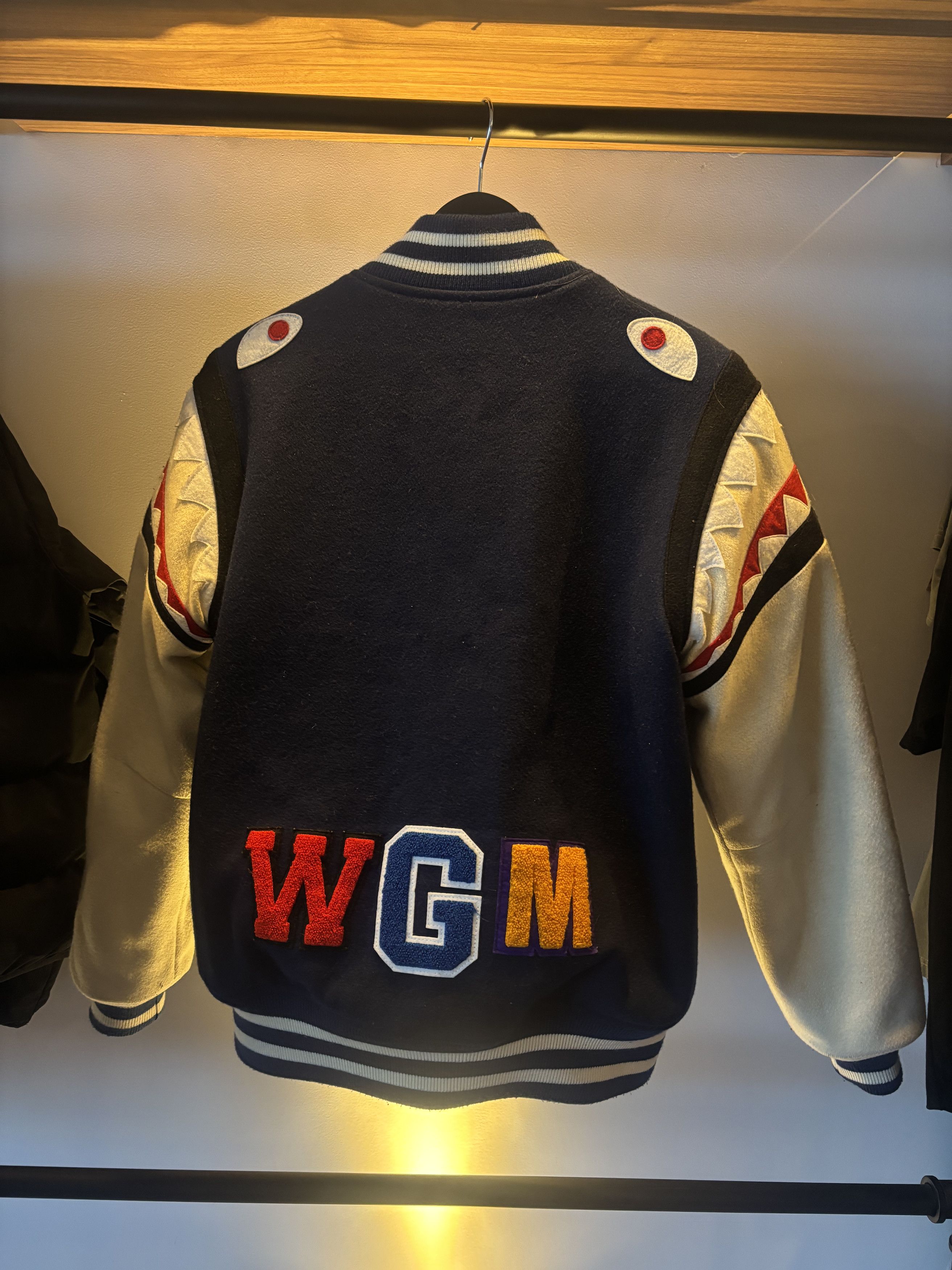 Bape Bathing Ape Shark Varsity Jacket Size US M / EU 48-50 / 2 - 2 Thumbnail