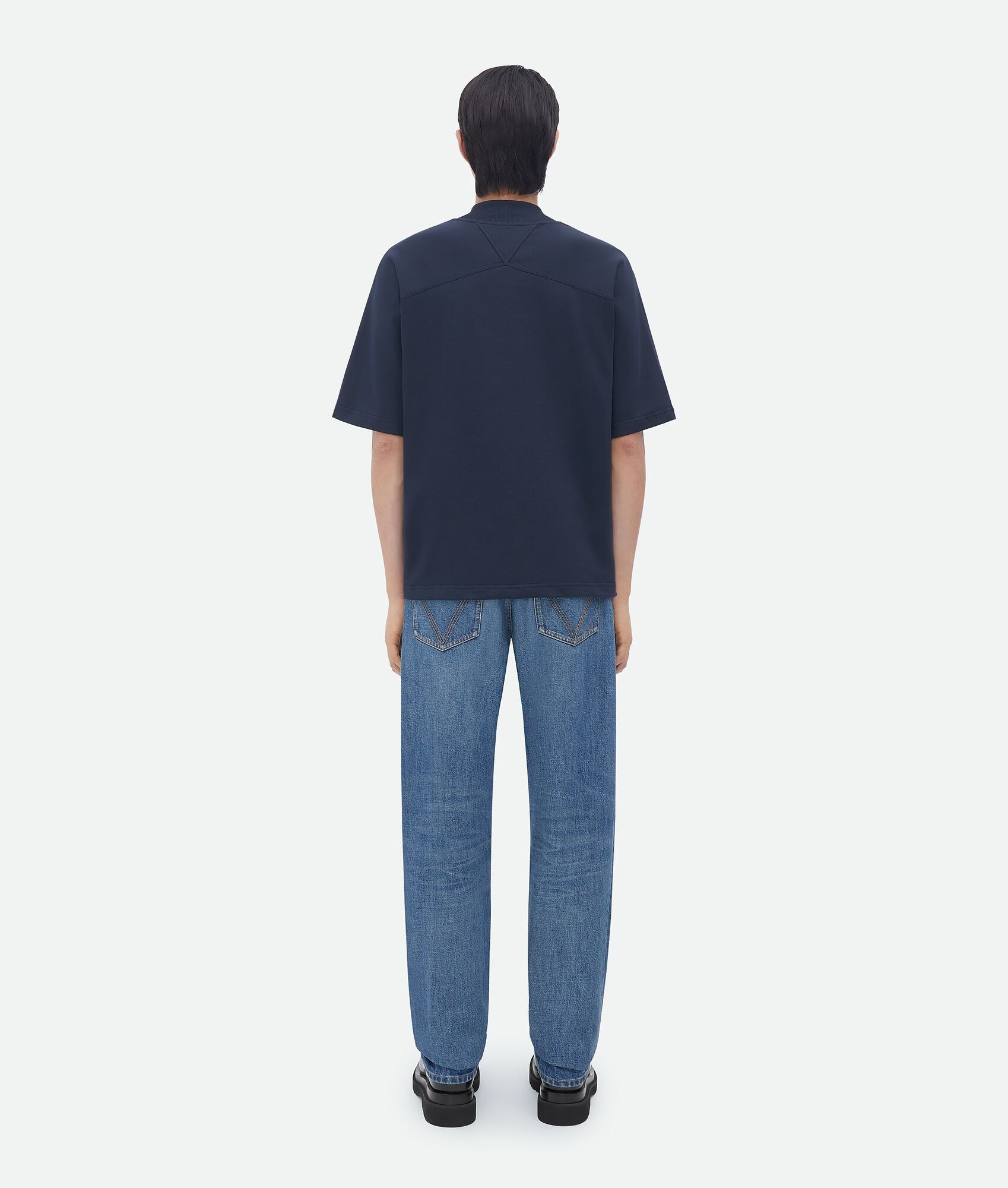 Bottega Veneta o1w1db10525 Heavy Jersey T-Shirt in Navy Size US M / EU 48-50 / 2 - 3 Thumbnail