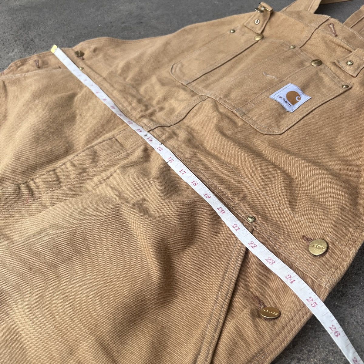 Carhartt Vintage 90s Carhartt Tan Distressed Double Knee Overall48x30 Size US 44 / EU 60 - 14 Thumbnail