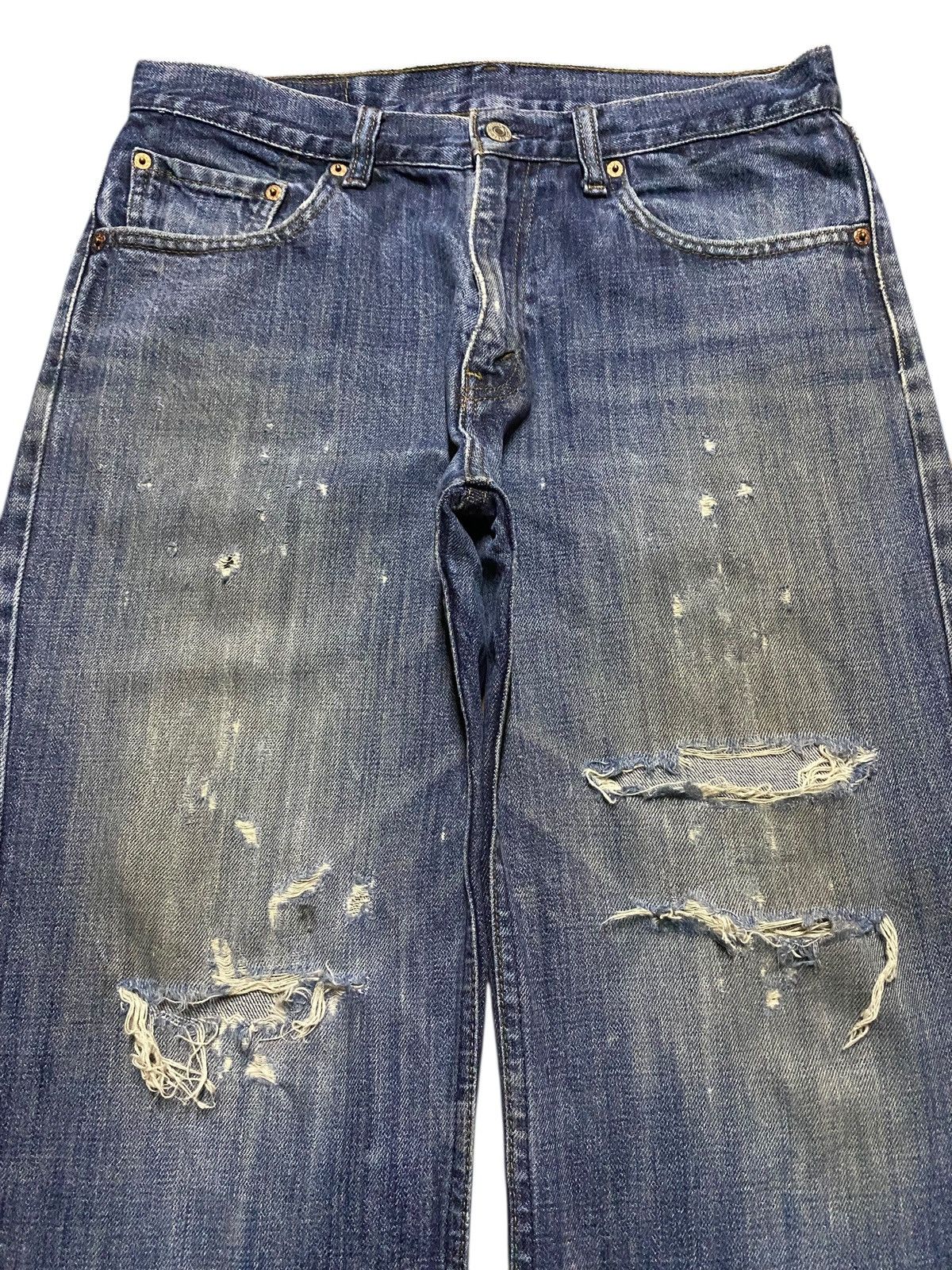 Levi's Vintage Clothing Vintage Levis 553 Mud Wash Distressed Loose Jeans Size US 32 / EU 48 - 3 Thumbnail