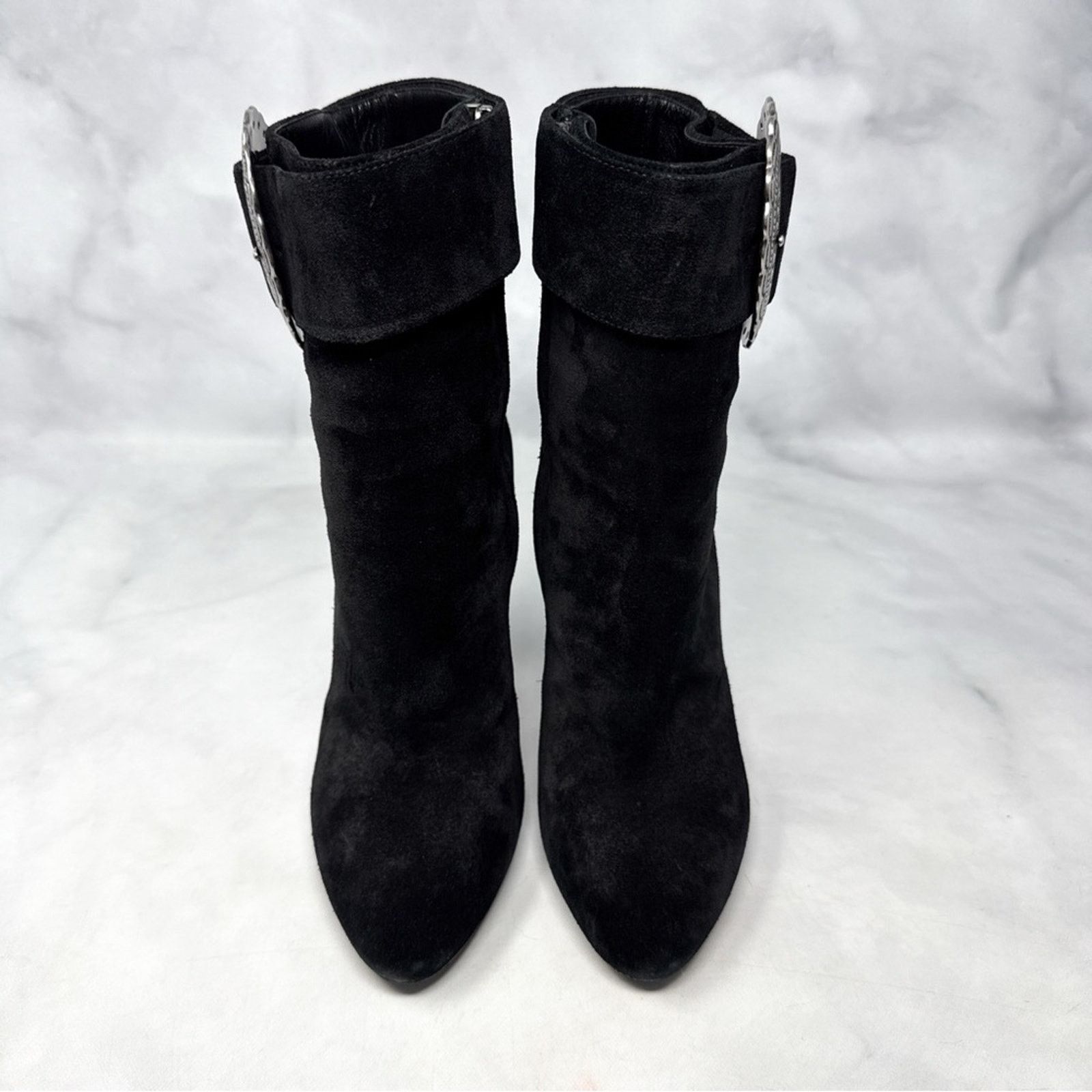 Saint Laurent Paris Saint Laurent Joplin Western Suede Heeled Ankle Boots 35.5 Size US 5.5 / IT 35.5 - 4 Thumbnail