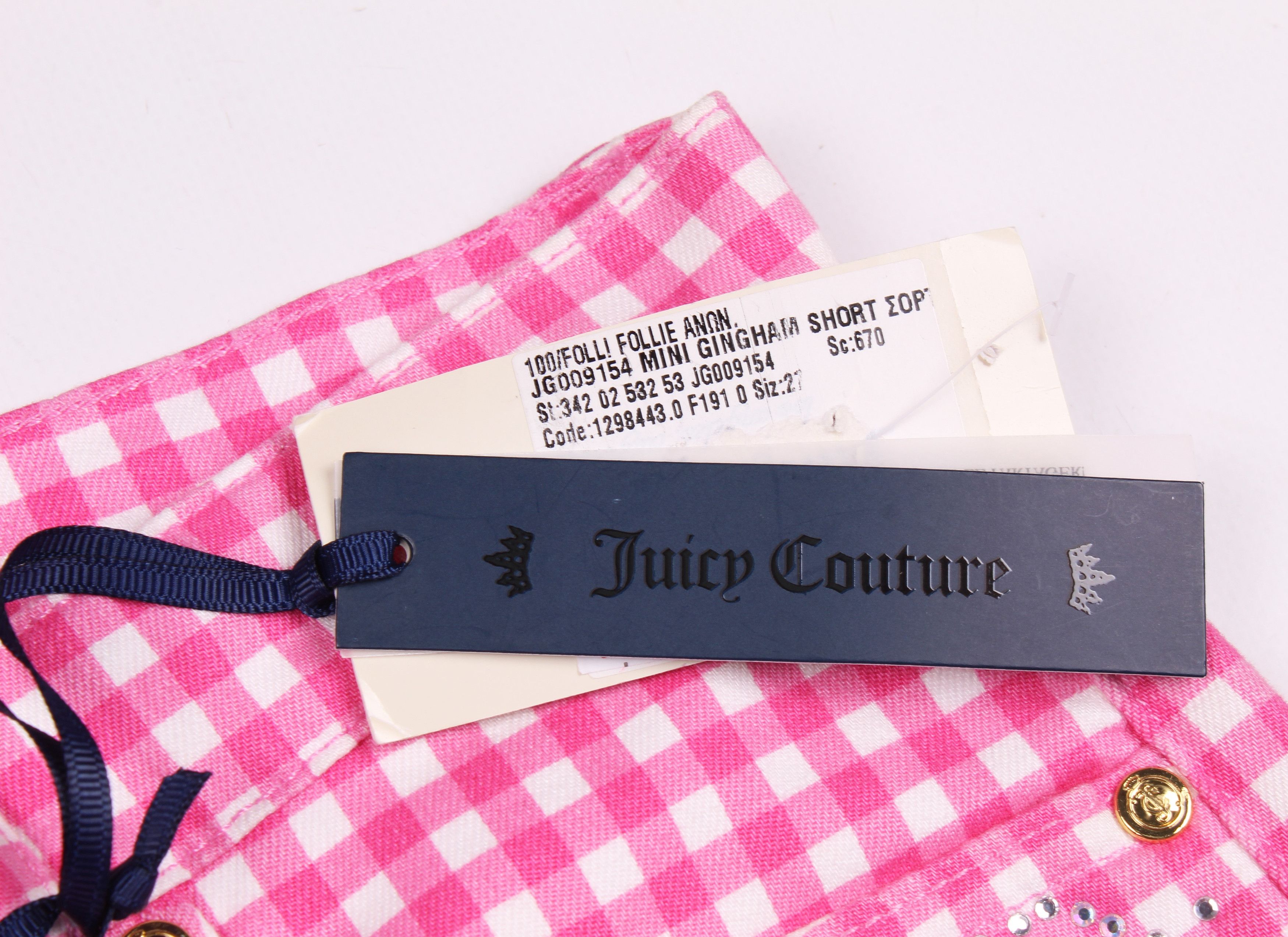 Juicy Couture × Vintage Juicy Couture Vintage Y2K Checkered Pink Barbie Shorts Size 30" / US 8 / IT 44 - 5 Thumbnail