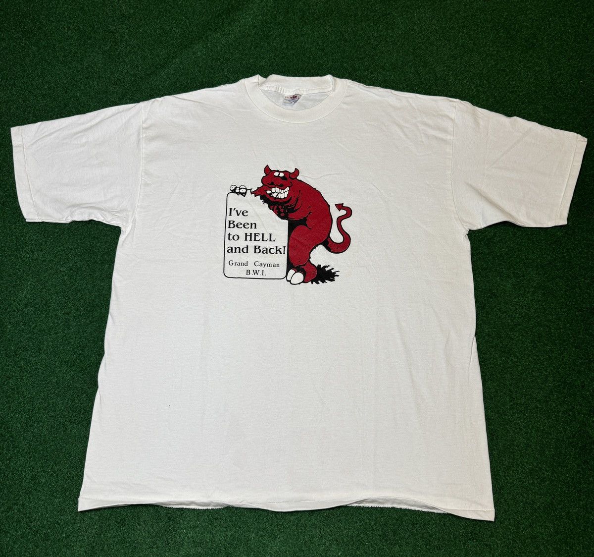 Vintage 90s I’ve Been To Hell And Back Grand Caymen Devil T Shirt Size US XXL / EU 58 / 5 - 1 Thumbnail