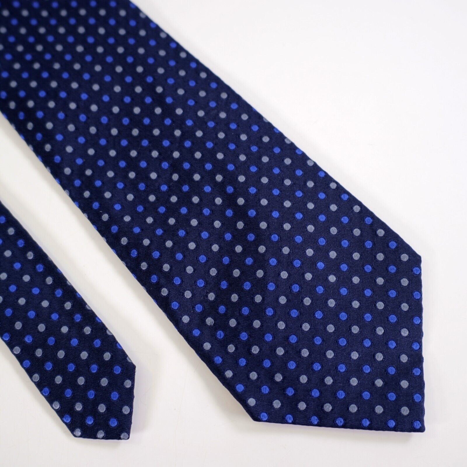 Express Express Blue Polka Dot Woven Italian Silk Tie Size ONE SIZE - 1 Thumbnail