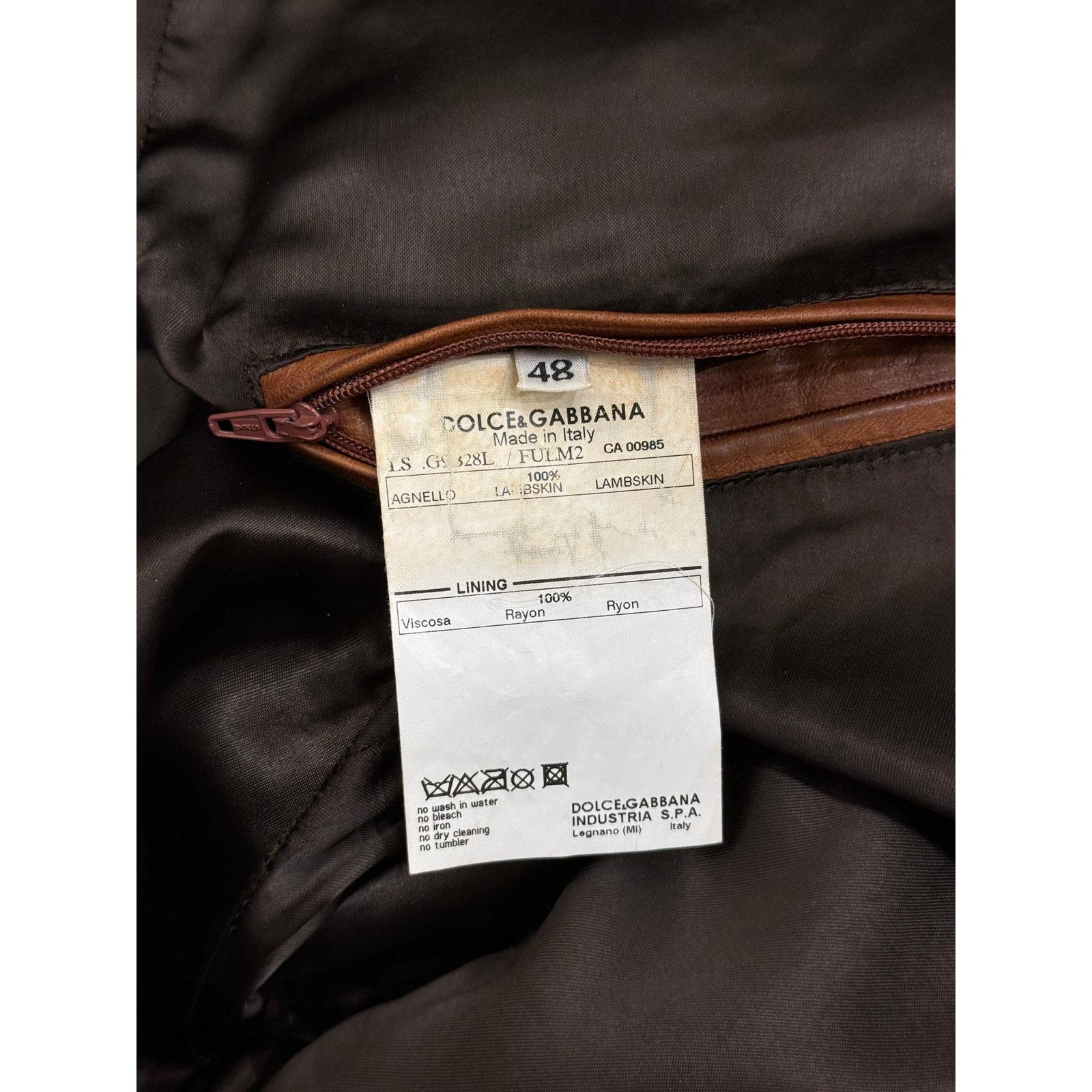 Dolce & Gabbana 2000s Dolce & Gabbana stained rust leather jacket Size XL / US 12-14 / IT 48-50 - 8 Thumbnail