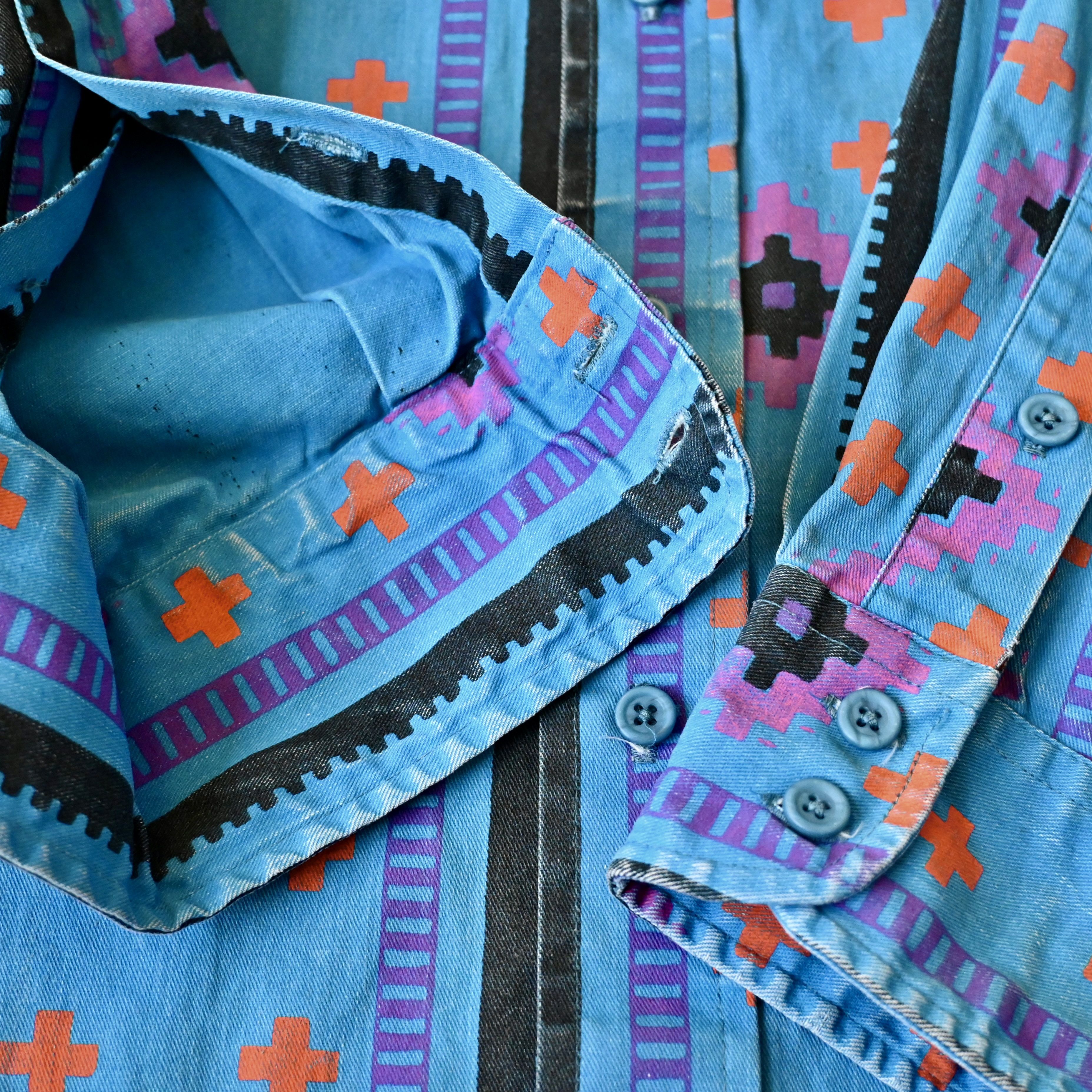 Vintage VTG Wrangler brushpopper Aztec Navajo stripe shirt 15.5 - 33 Size US M / EU 48-50 / 2 - 9 Thumbnail