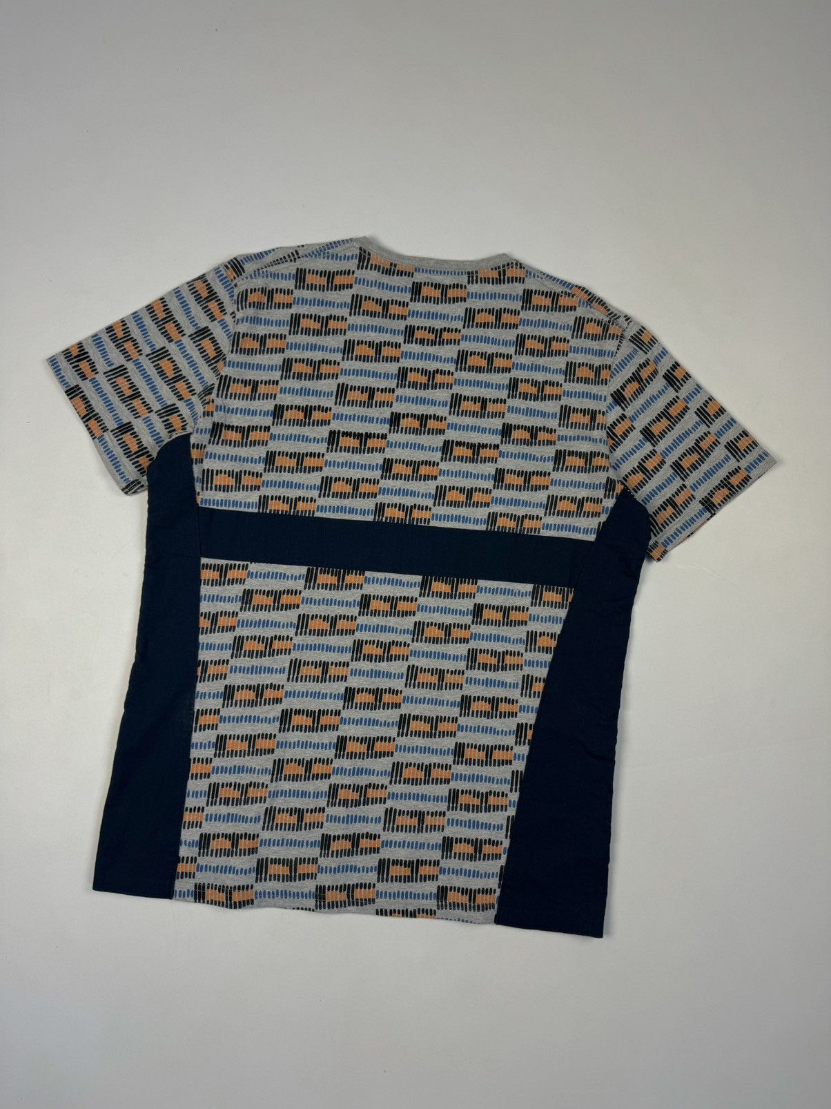 Designer × Folk FOLK Geometric Grey Multicolor Cotton Crew Neck T-Shirt Size US L / EU 52-54 / 3 - 9 Thumbnail
