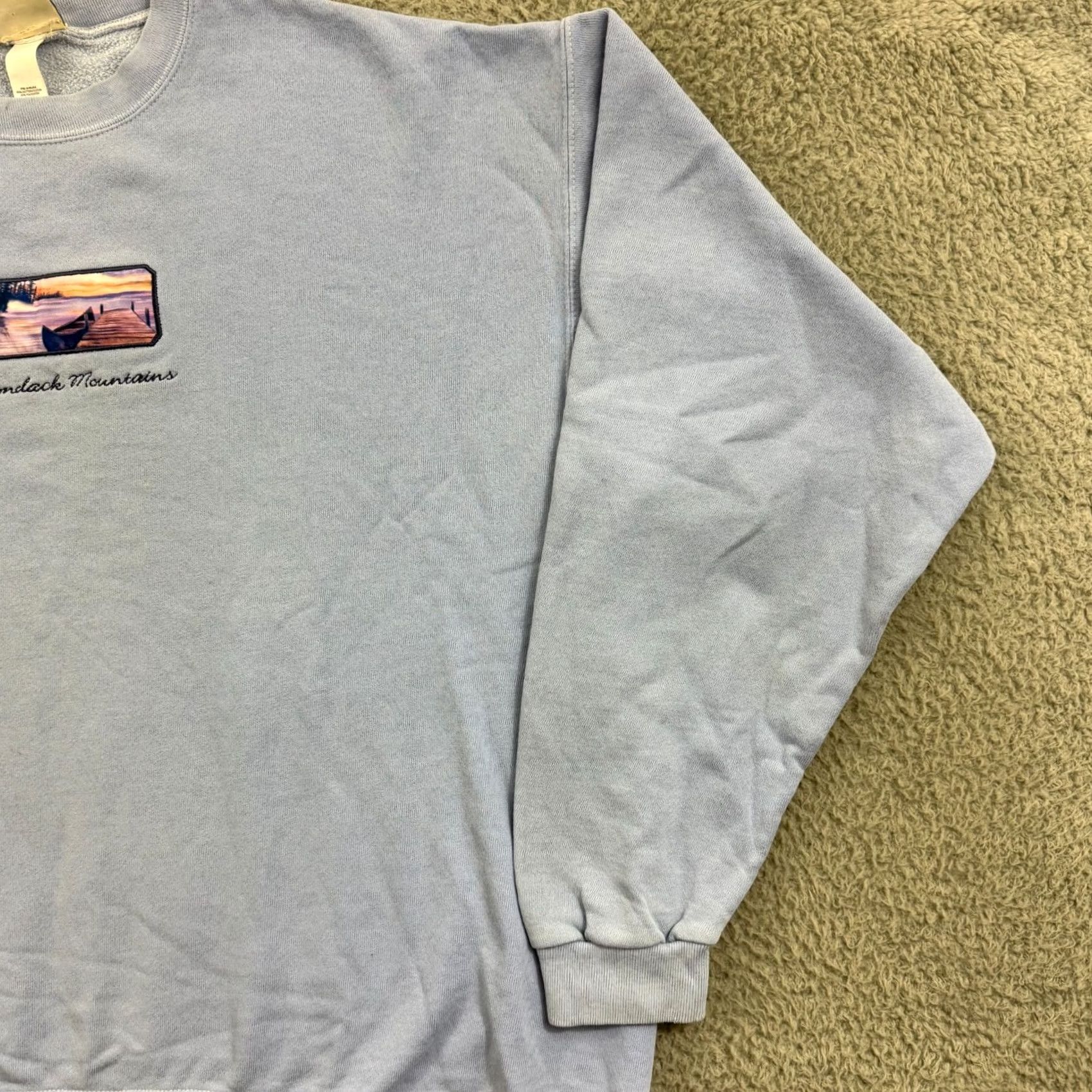 Vintage VINTAGE Adirondack Mountains Sweatshirt Adult XL Blue 90s Graphic Print Pullover Cotton Sweatshirt Mens Womens Size US XL / EU 56 / 4 - 5 Thumbnail