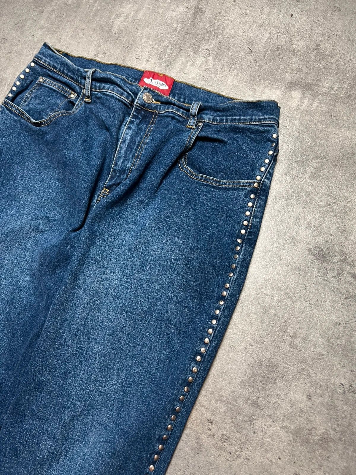Other Vintage L.A blues silver studded high waisted western jeans Size 36" / US 14 / IT 50 - 4 Thumbnail