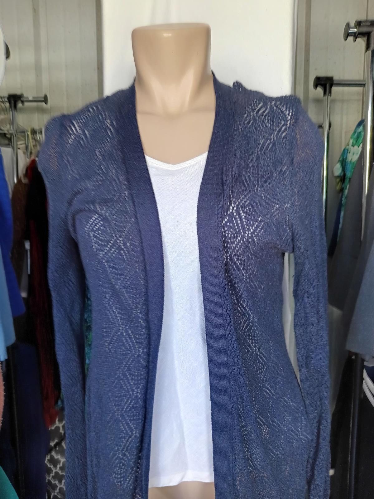 Designer Stylish Bella Dottie Navy Cardigan - Lightweight Lace Design Size L / US 10 / IT 46 - 5 Thumbnail