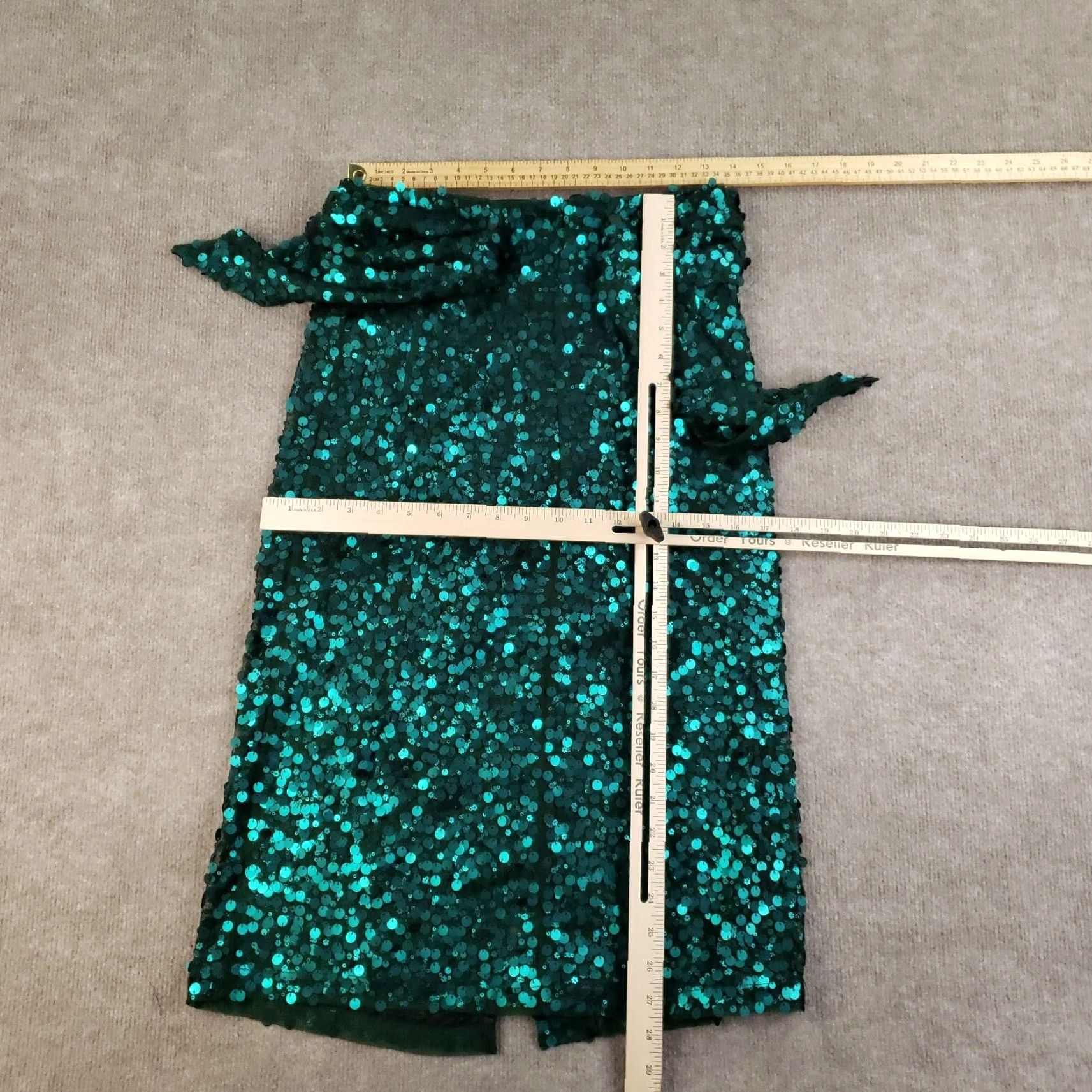 Scotch & Soda VINTAGE Scotch & Soda Skirt Women Small Green Sequin A-Line Knee Length Belted Casual Shimmer Size 28" / US 6 / IT 42 - 2 Thumbnail