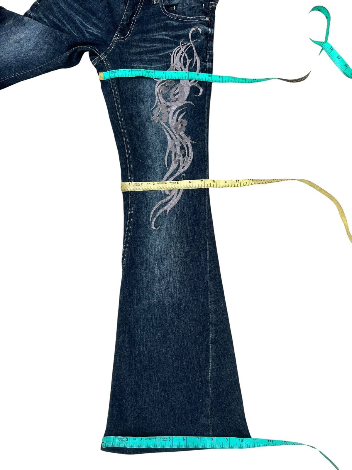 Tornado Mart Tornado Mart Embroidery Tribal Denim Super Flare Jeans Size US 30 / EU 46 - 3 Thumbnail