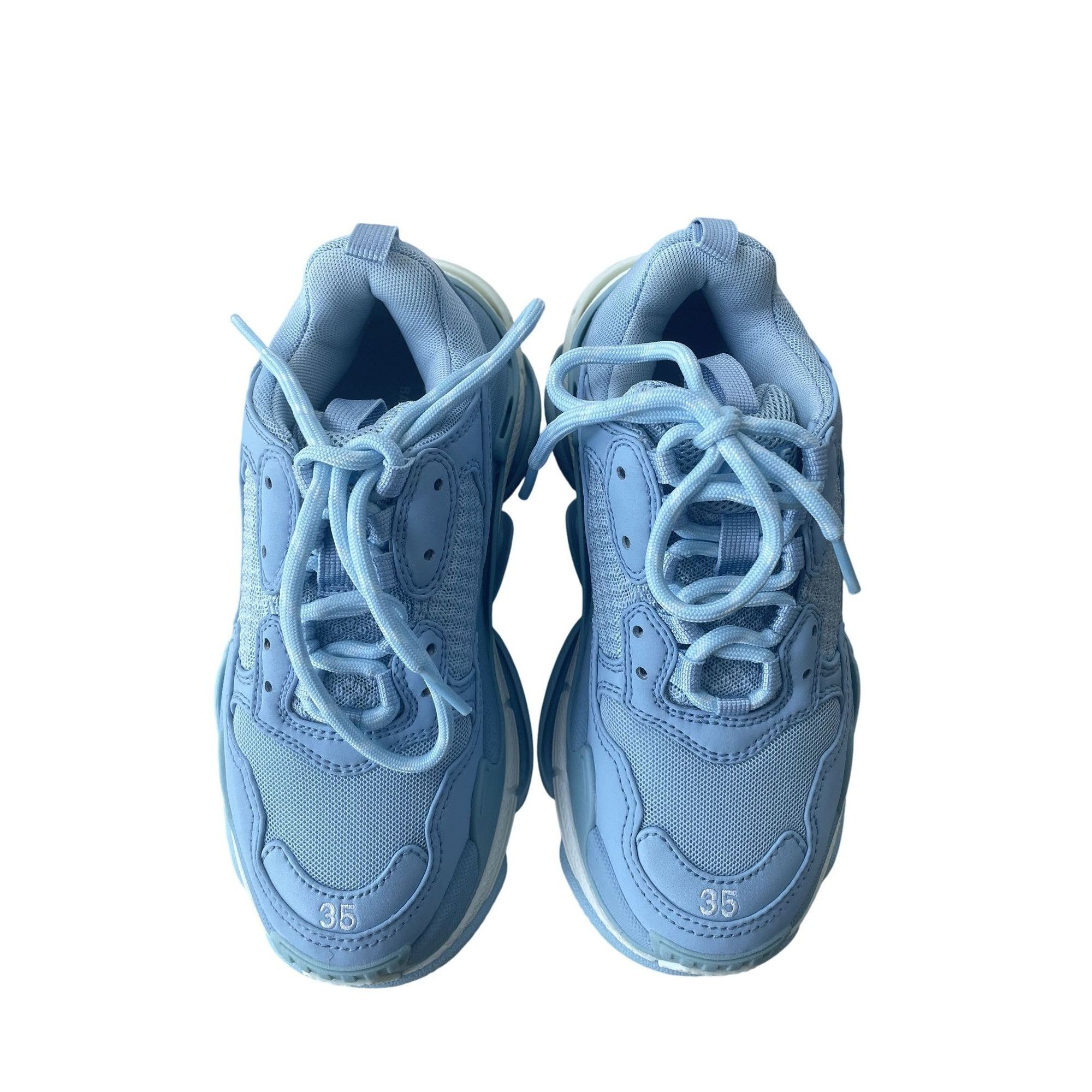 Balenciaga Balenciaga Triple S Sneakers In Light Blue For Women Or Juni Size US 5 / IT 35 - 1 Thumbnail