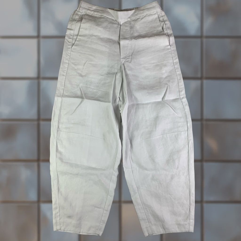 Madewell Madewell Pants Cropped Linen White Pull On Wide-Leg 2XS 26x25 Women Comfort Pockets Elastic Waist | NV539 Size 24" / US 00 / IT 34 - 1 Thumbnail