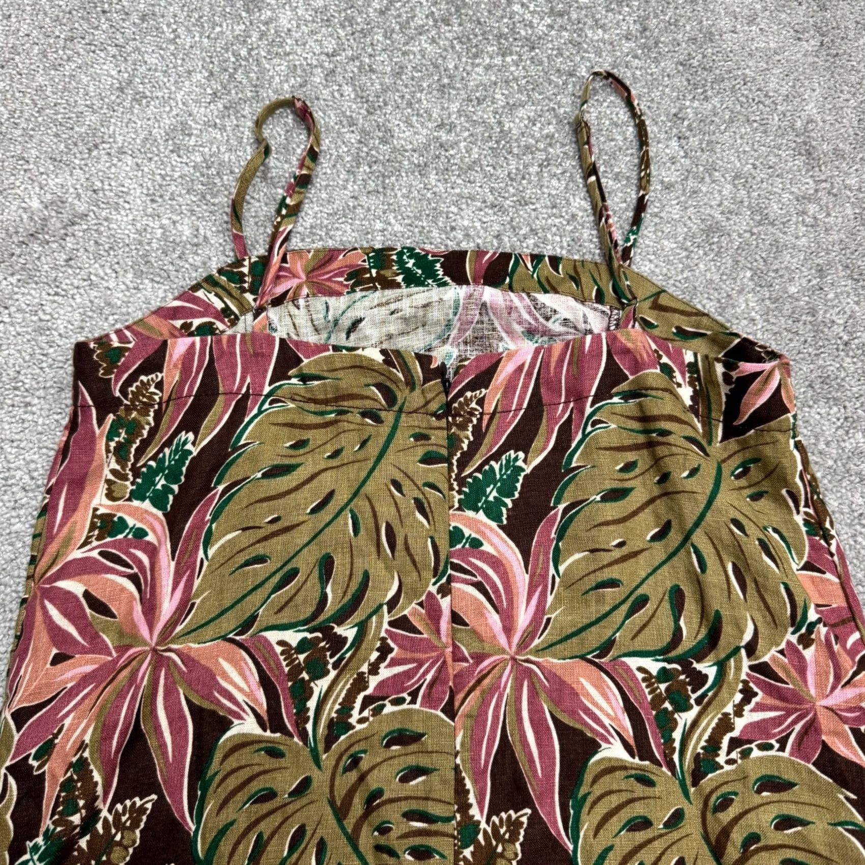 Madewell VINTAGE Madewell Goldie Linen Brushtroke Monstera Summer Mini Sun Dress Womens 0 Summer Size XS / US 0-2 / IT 36-38 - 3 Thumbnail