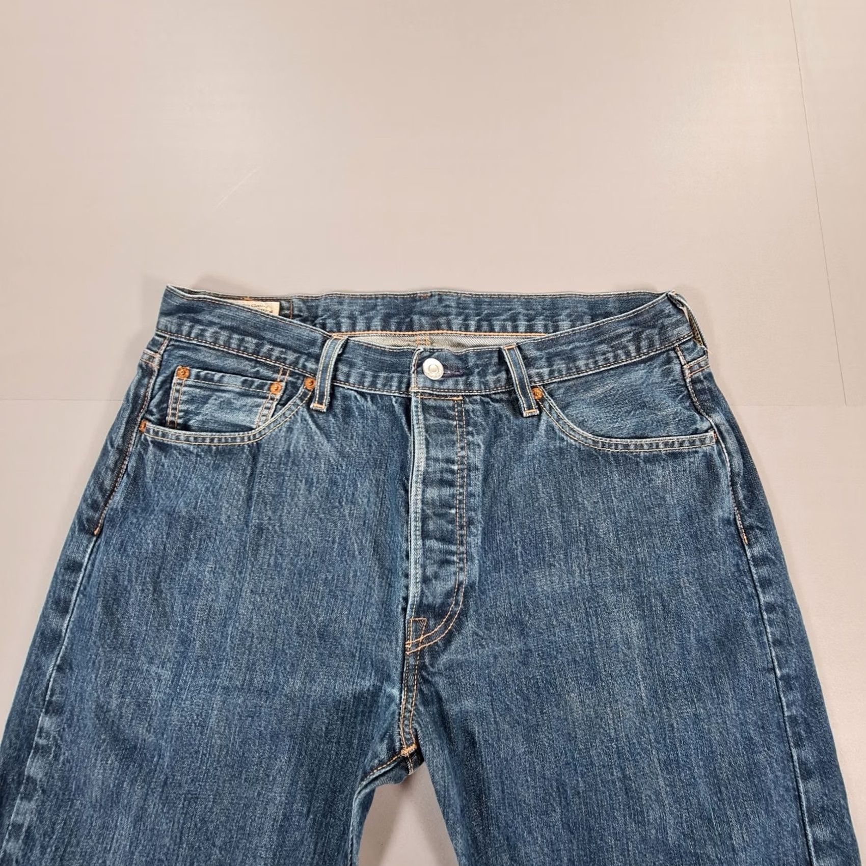 Levi's Levi's 501 Jeans Blue W34 L32 Regular Fit Straight Leg Denim Mens Size US 34 / EU 50 - 2 Thumbnail