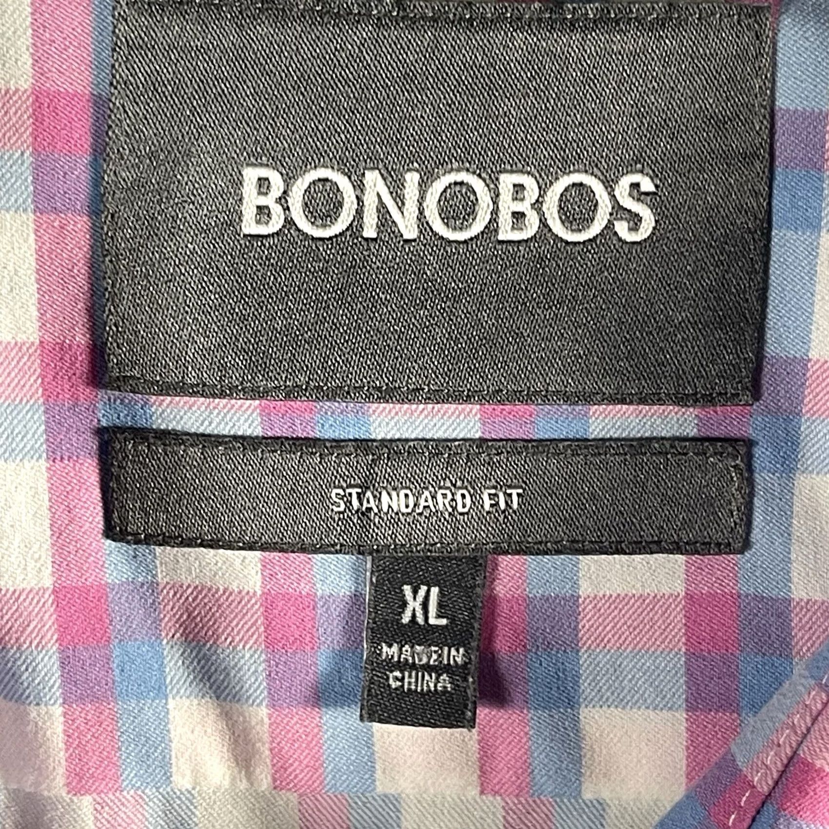 Bonobos Bonobos XL Button-Up Shirt Men Long Sleeve Check Blue Pink Preppy Standard Fit Casual Casual Wear Size US XL / EU 56 / 4 - 5 Thumbnail