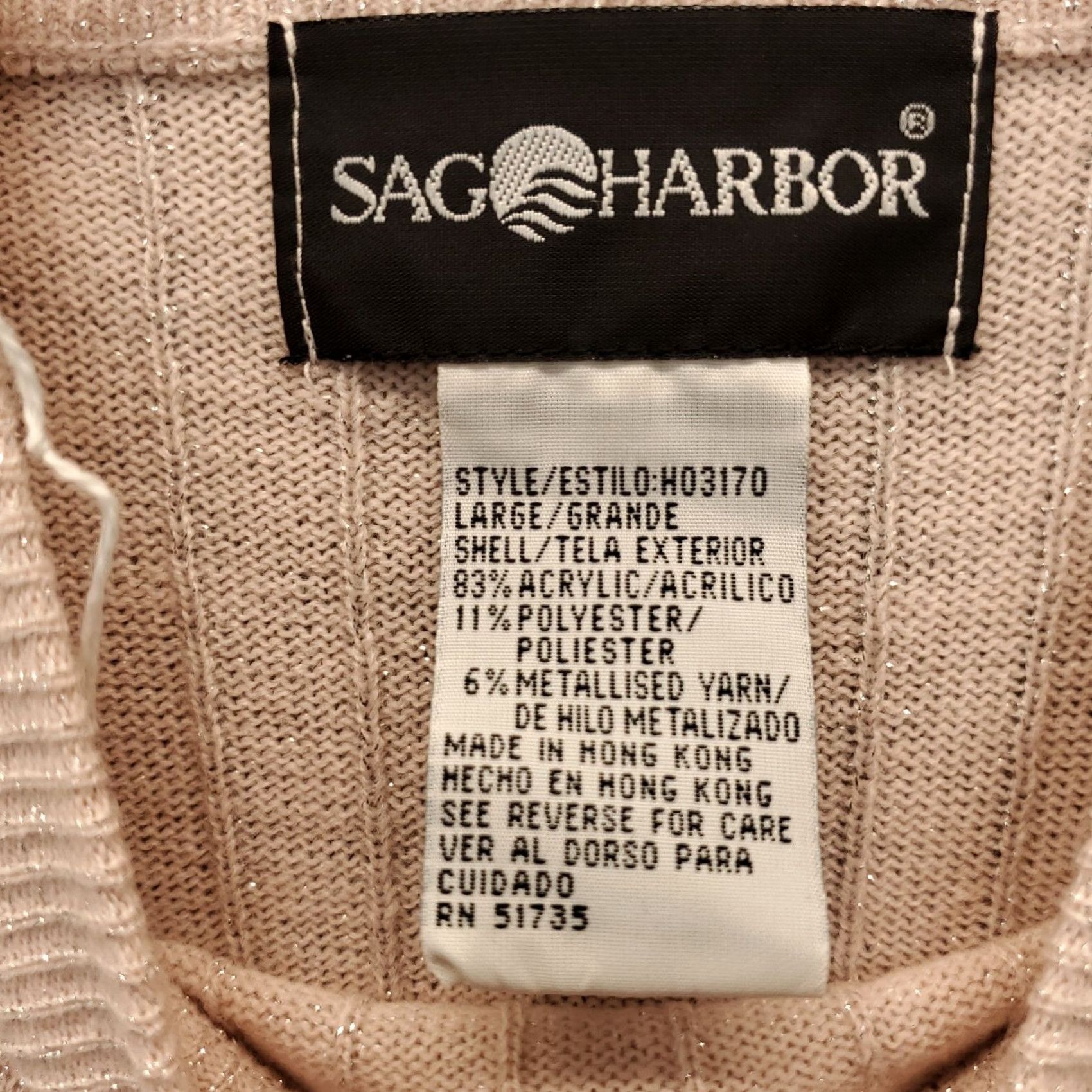 Vintage Sag Harbor Sweater Women L Pink Stretch Knit Short Sleeve Mock Neck Pullover Size L / US 10 / IT 46 - 5 Thumbnail