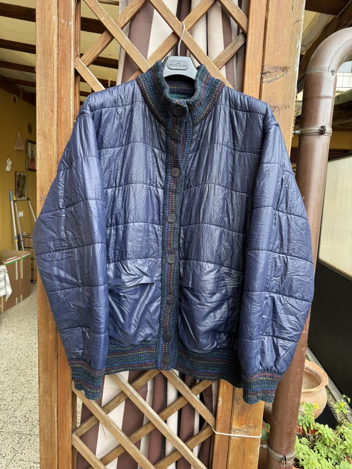 Missoni × Vintage Missoni bomber jacket 80s two sides blue wool/mohair/alpaca Size US L / EU 52-54 / 3 - 6 Thumbnail