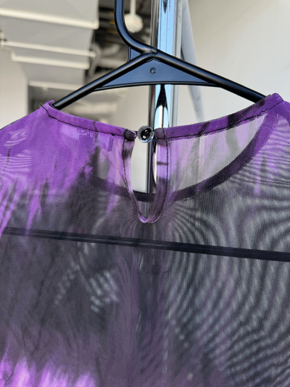Versus Versace VERSUS VERSACE PURPLE AND BLACK MESH LONG SLEEVE SHIRT Size M / US 6-8 / IT 42-44 - 7 Thumbnail