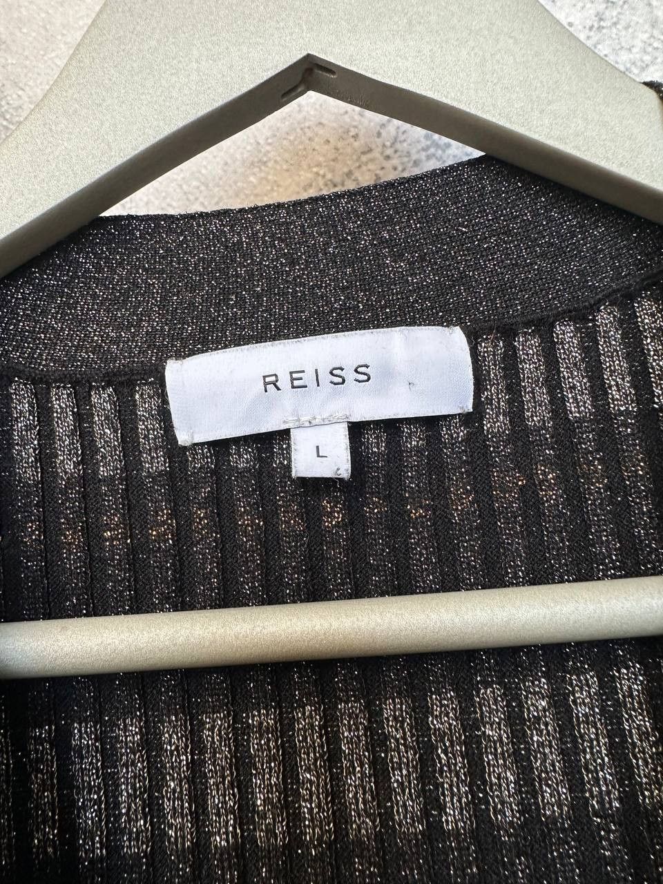 Reiss REISS Sassy Metallic-Stripe Knit Dress Maxi Tight Size L / US 10 / IT 46 - 12 Thumbnail