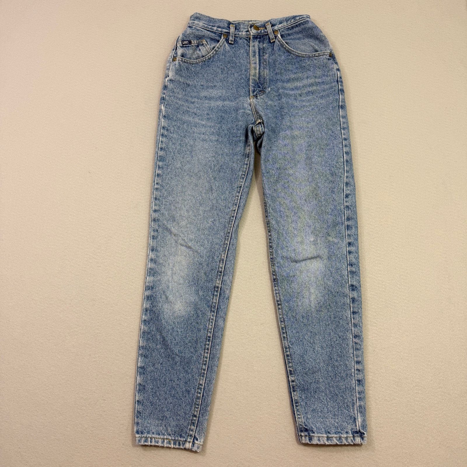 Vintage Vintage Lee Jeans Women's 7 Med (24x29) Faded High Rise Mom Size 24" / US 00 / IT 34 - 1 Thumbnail
