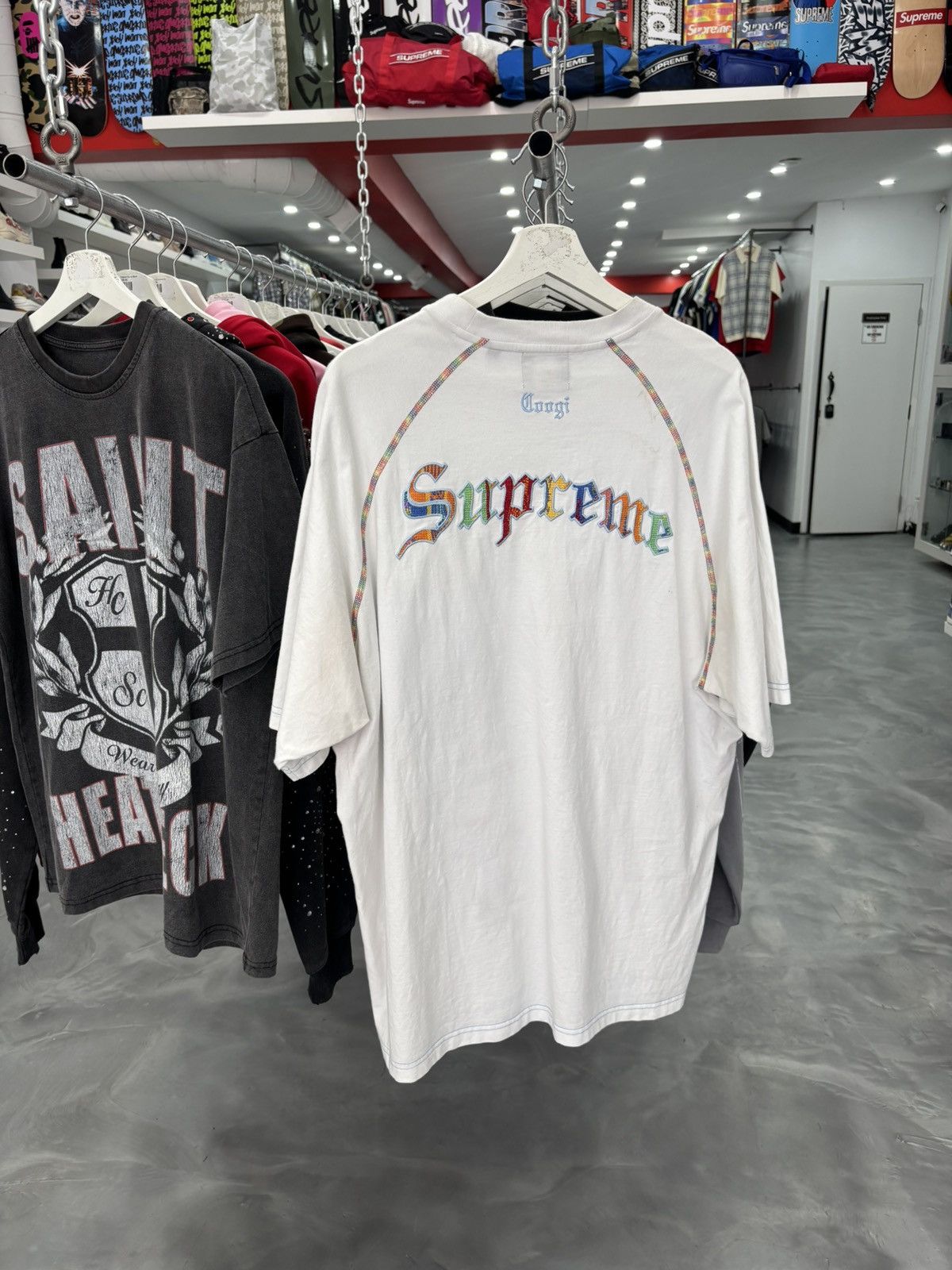 Supreme Supreme Coogi Raglan S/S Top White Size US XL / EU 56 / 4 - 3 Thumbnail
