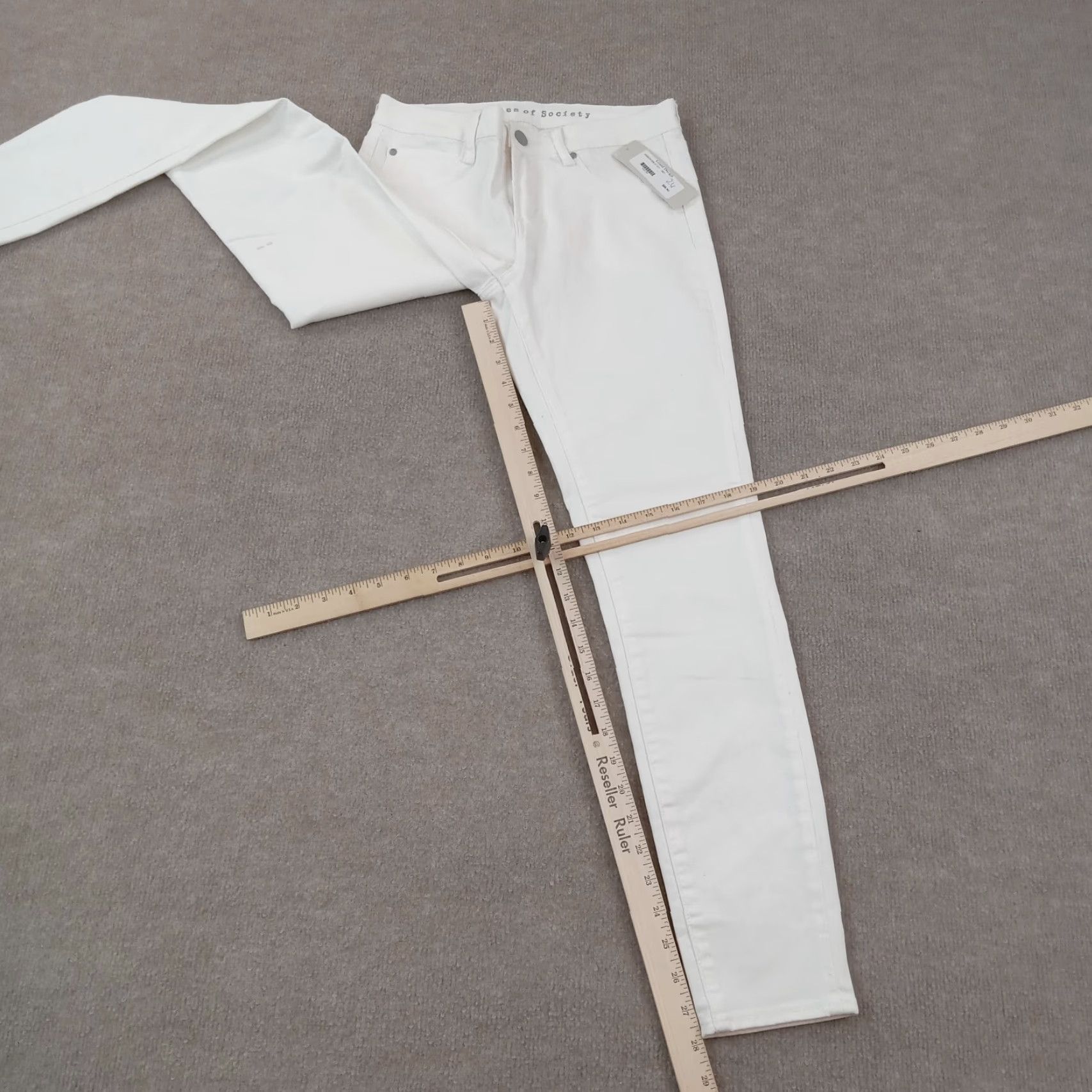Vintage Articles of Society Women's White Skinny Jeans Size 26 Stretch Casual Size 26" / US 2 / IT 38 - 2 Thumbnail