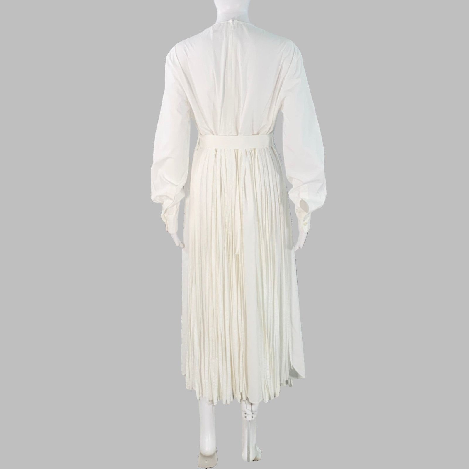 Other MANTU Size M White Cotton Fringe Belted Midi Dress Size M / US 6-8 / IT 42-44 - 4 Thumbnail
