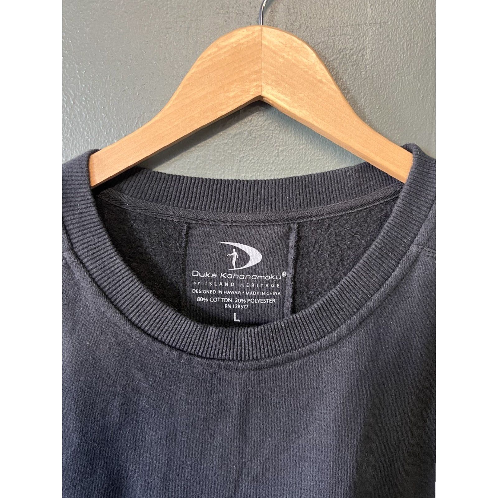 Vintage Duke Kahanamoku Mens Black Long Sleeve Pullover Sweatshirt L Size Size US L / EU 52-54 / 3 - 3 Thumbnail