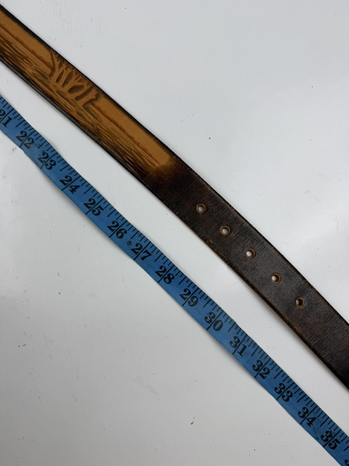Japanese Brand rare design vintage style leather belt tc52 Size 30 - 4 Thumbnail