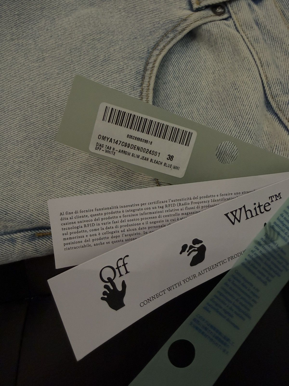 Off-White Size 38 - Off-White Diag Tab Arrow Jeans Slim Virgil Abloh Size US 38 / EU 54 - 8 Thumbnail