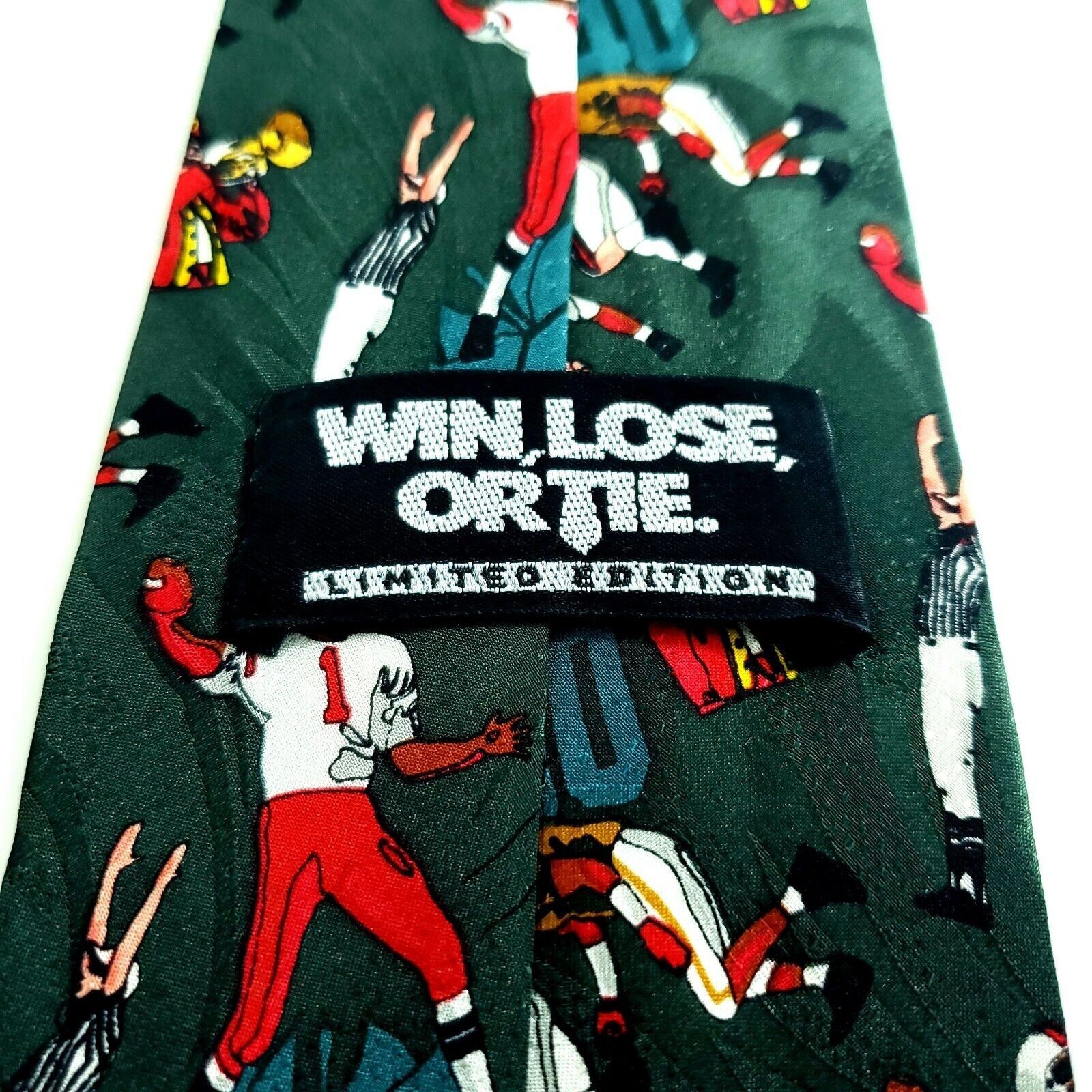 Vintage Win Lose Or Tie Limited Edition Green Football Jacquard Prin Size ONE SIZE - 3 Thumbnail